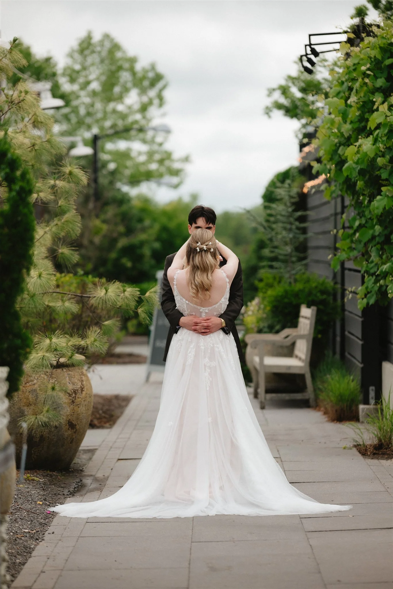 New Hope, PA- Terrain Gardens-wedding couple hugging 1.jpg