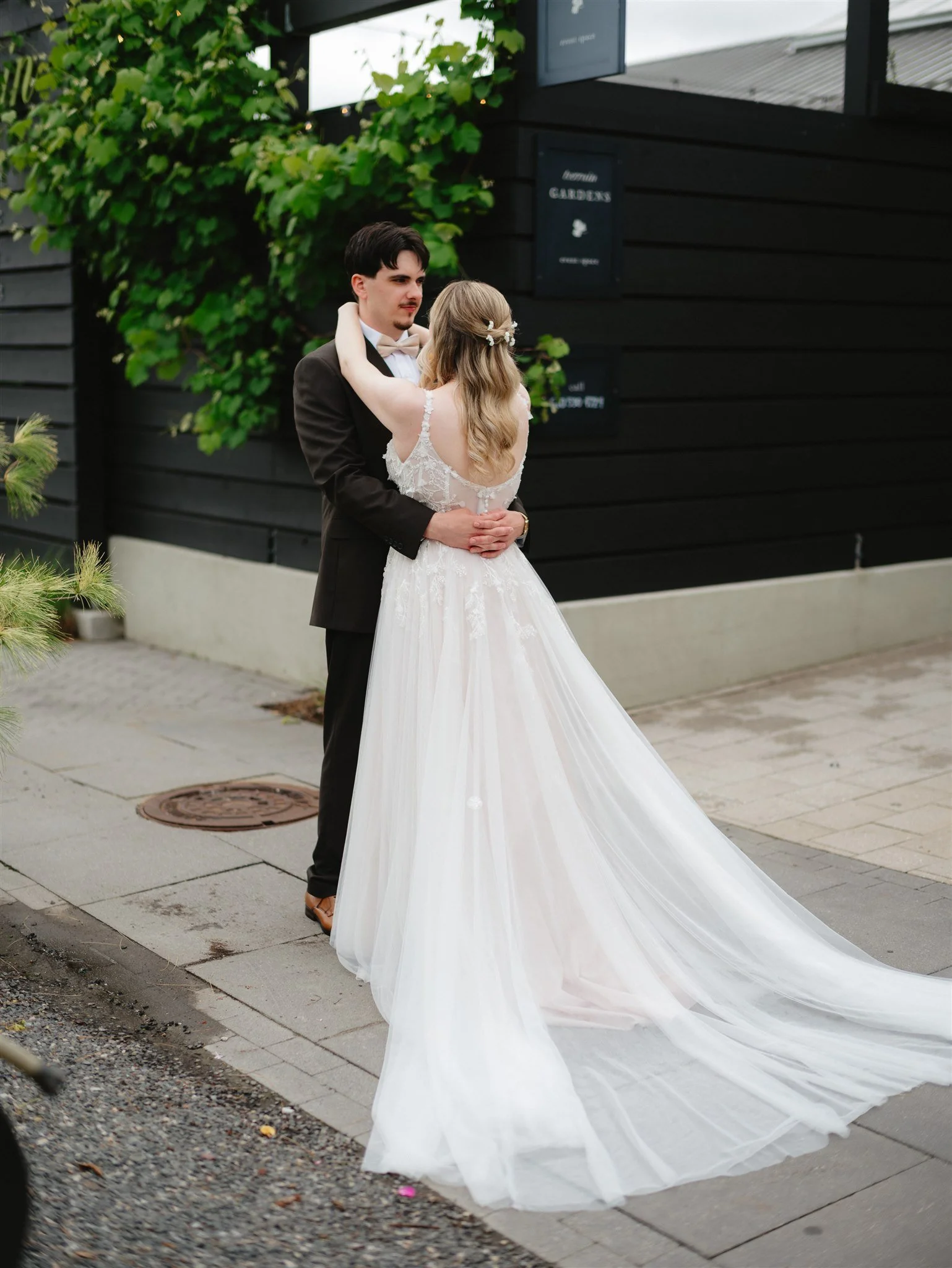 New Hope, PA- Terrain Gardens-bride and groom embrace.jpg
