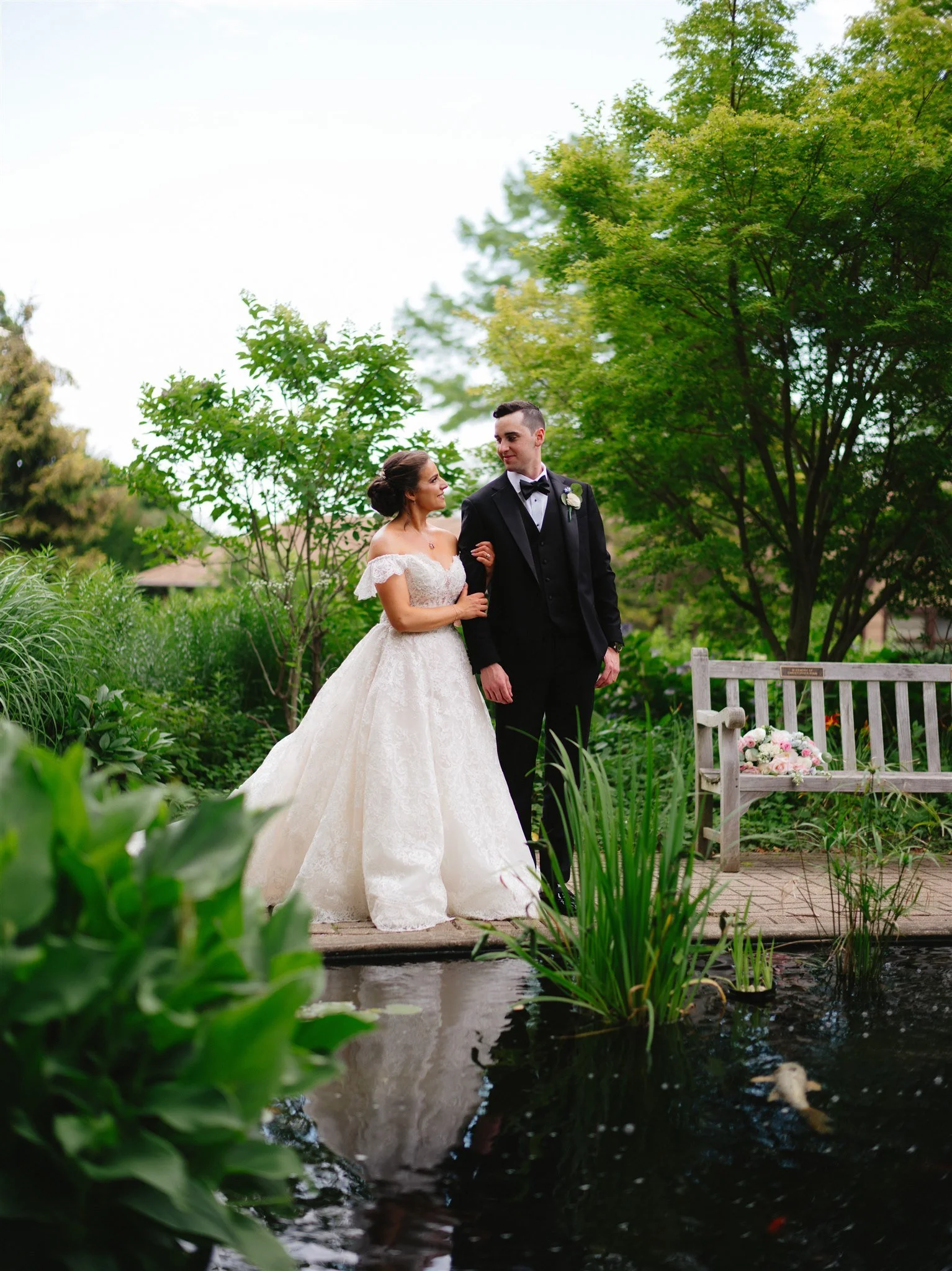 The Palace at Somerset Park-Somerset, NJ-bride and groom in the garden.jpg