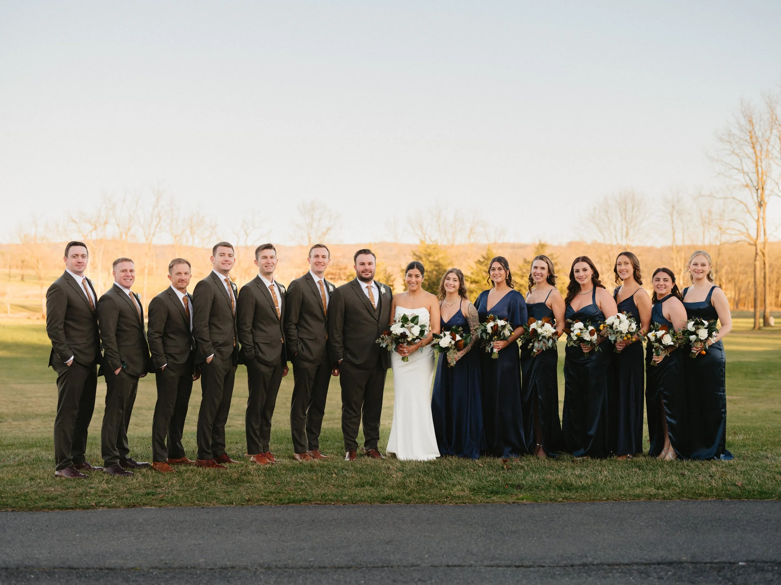 Hawk Pointe Golf Club- Washington NJ-bridal party with couple at wedding outdoors.jpg