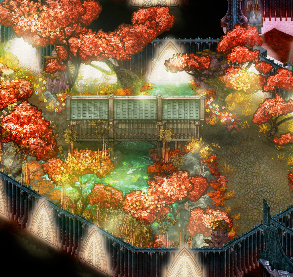 A beautiful part of the castle, with magical, simulated sunlight that doesn't burn your soul.