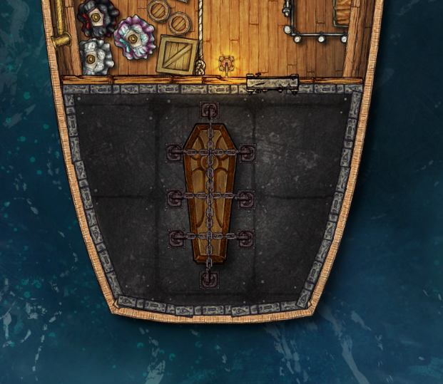 nevermind the lead lined always guarded room! nor the passengers found drained of their blood! crazy things happen at sea.