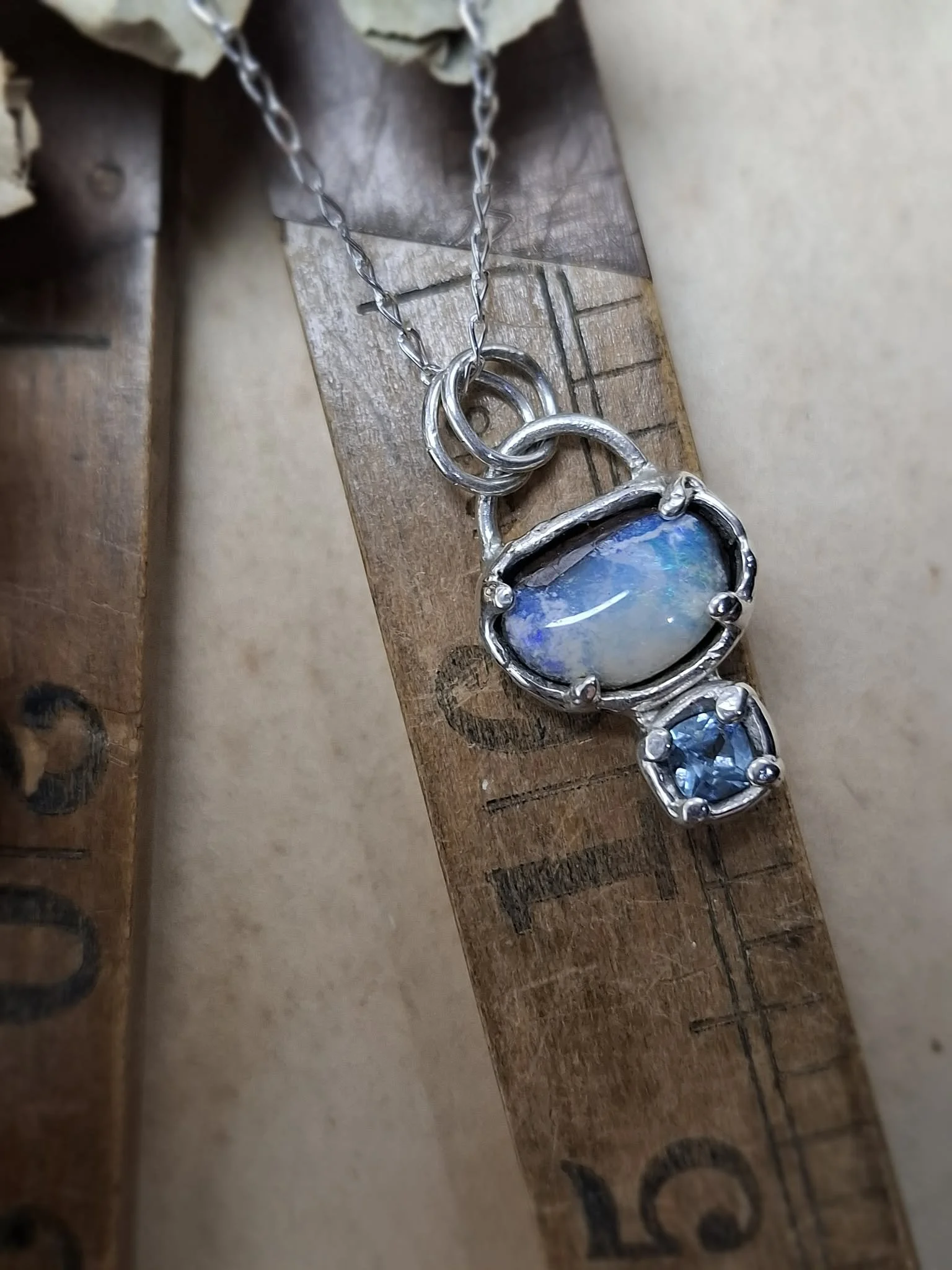 Australian Opal & Topaz Pendant