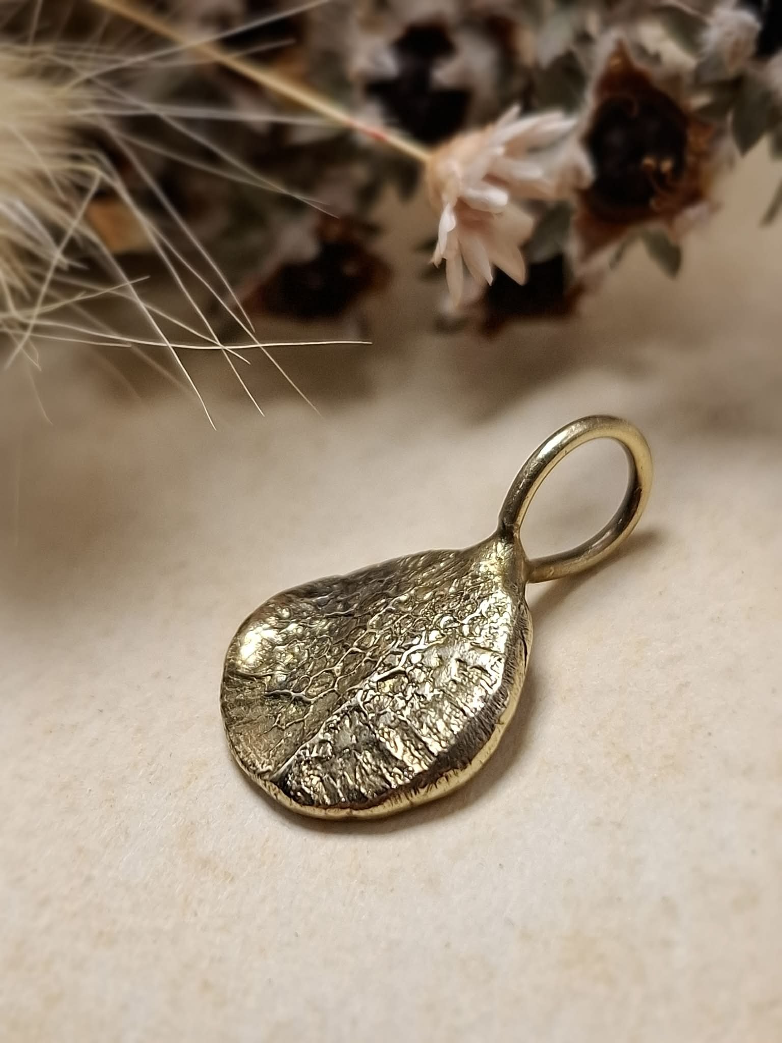 Brass Double-Sided Pet Print Pendant