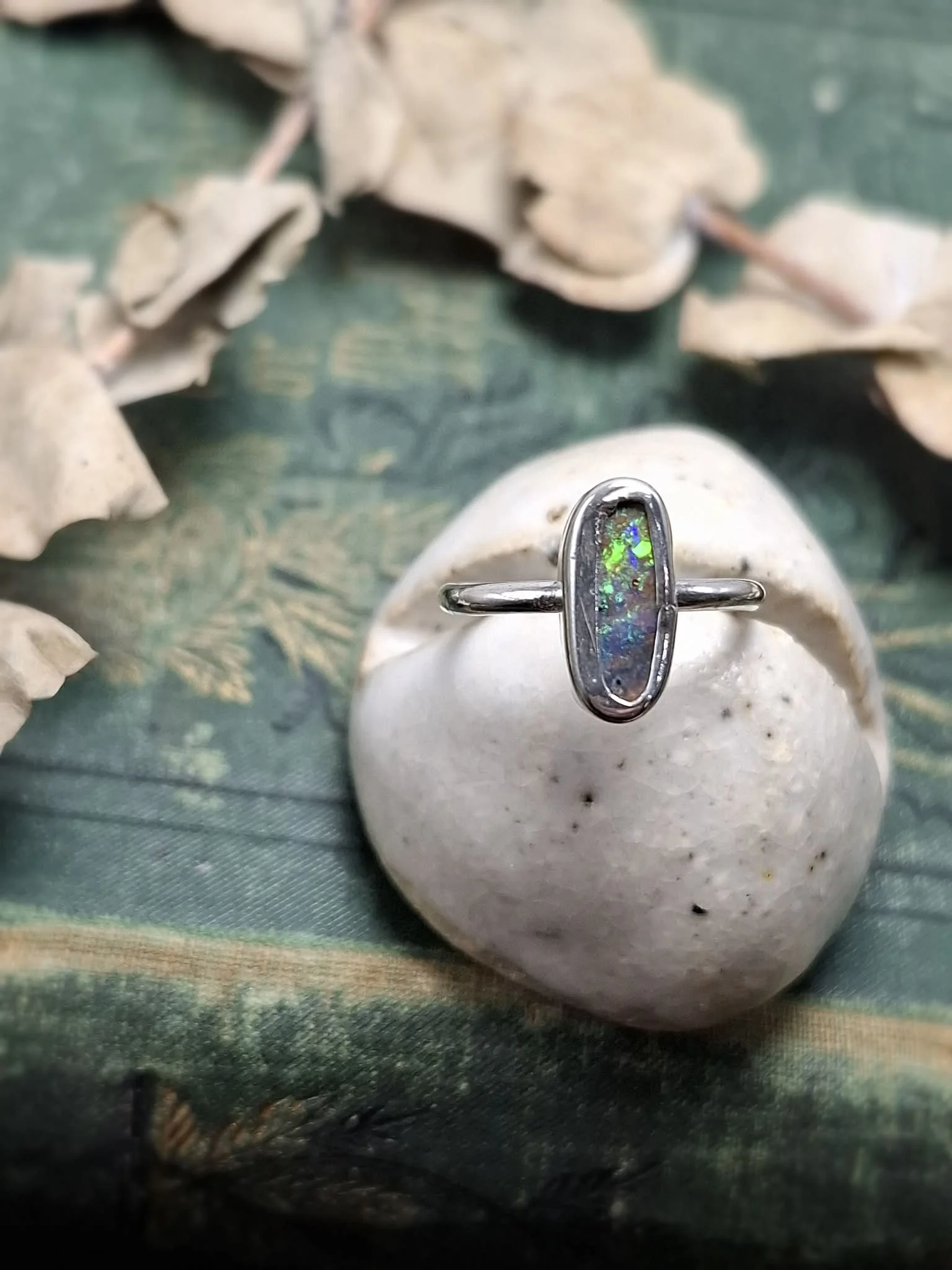 Australian Opal Ring Size 3 3/4