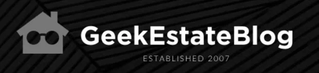 GeekEstateBlog logo with house and glasses icon, text reading "Established 2007" on dark striped background.