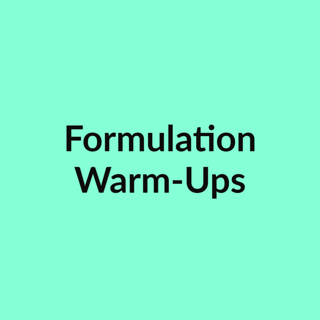 Formulation Warm-ups