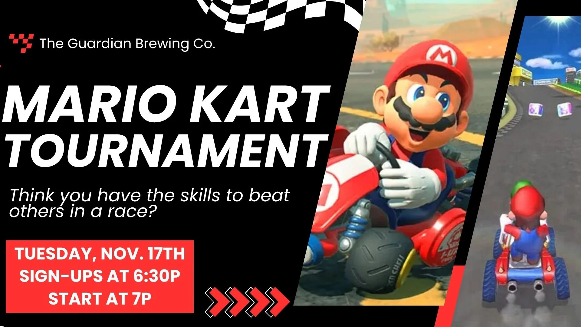 MARIO KART Tournament at Guardian BrewerY