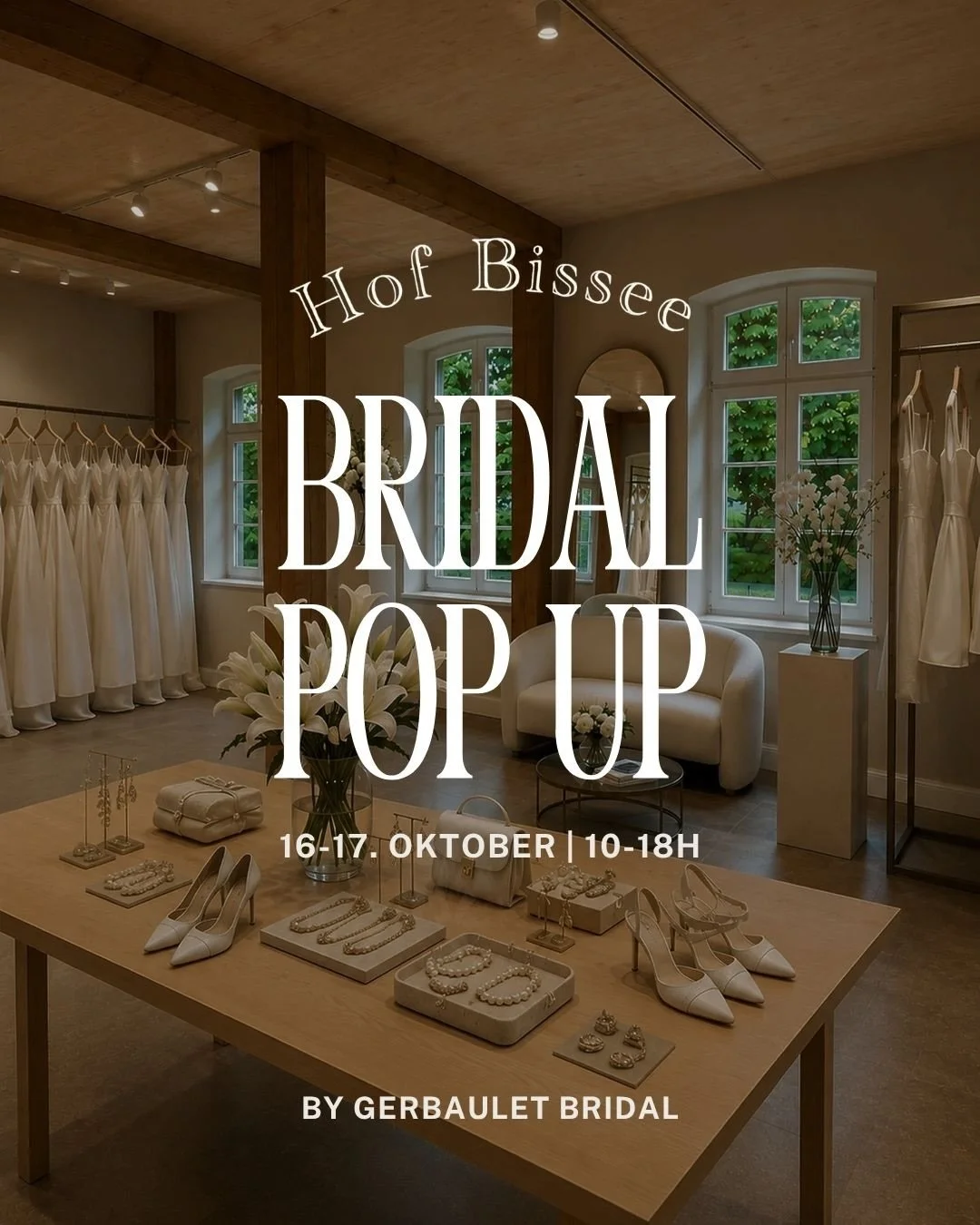 SAVE THE DATE | BRIDAL POP-UP AT HOF BISSEE 🤍

Am 16. und 17. Oktober 2026 wird Hof Bissee zum Treffpunkt f&uuml;r moderne Brides-to-be, Bridal Fashion Lovers und alle, die auf der Suche nach besonderen Looks und Accessoires f&uuml;r ihren Hochzeits