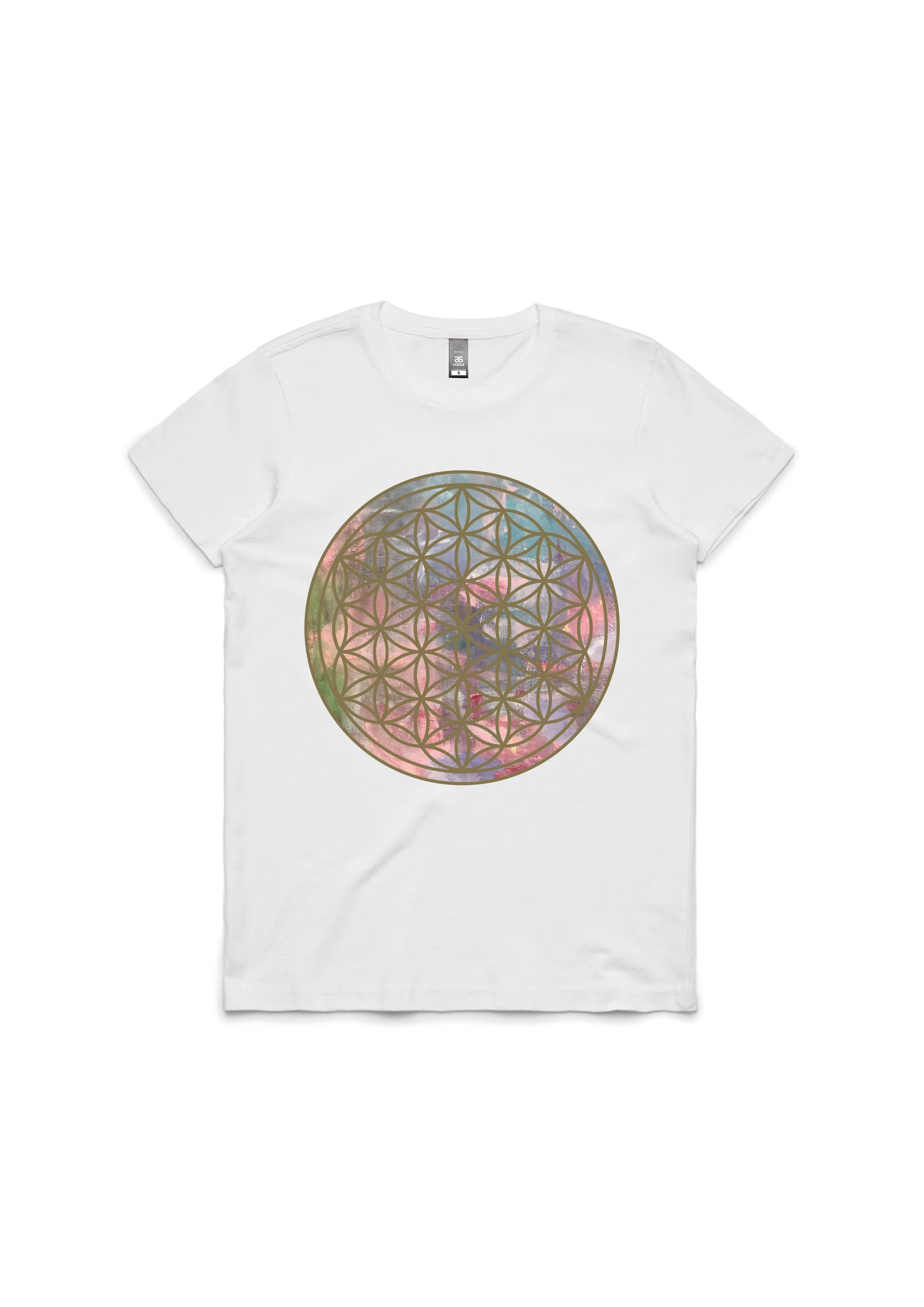 White Tshirt - "My Love with Flower Of Life"