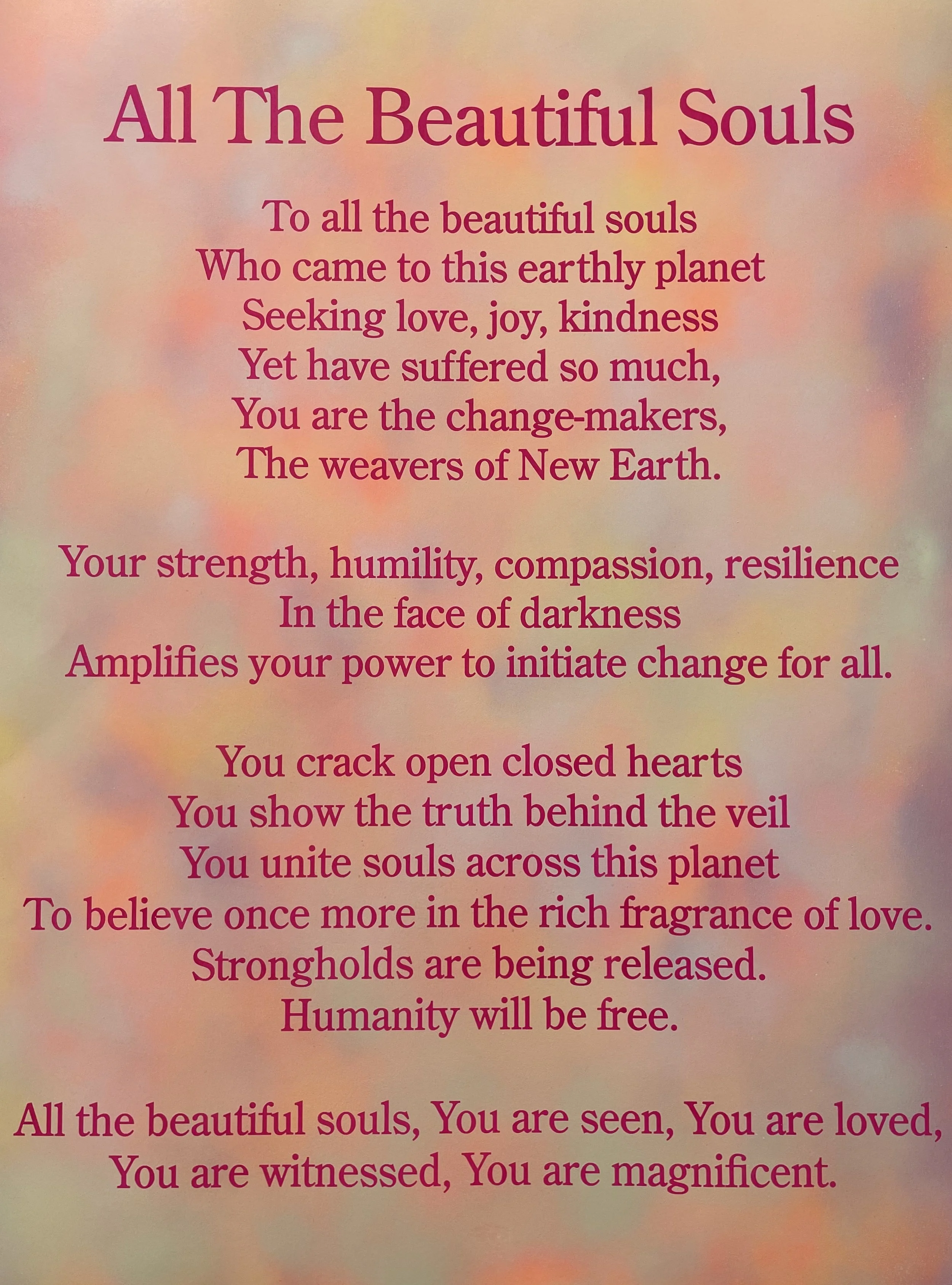 "All The Beautiful Souls"
Acrylic on paper
101cm x 76cm