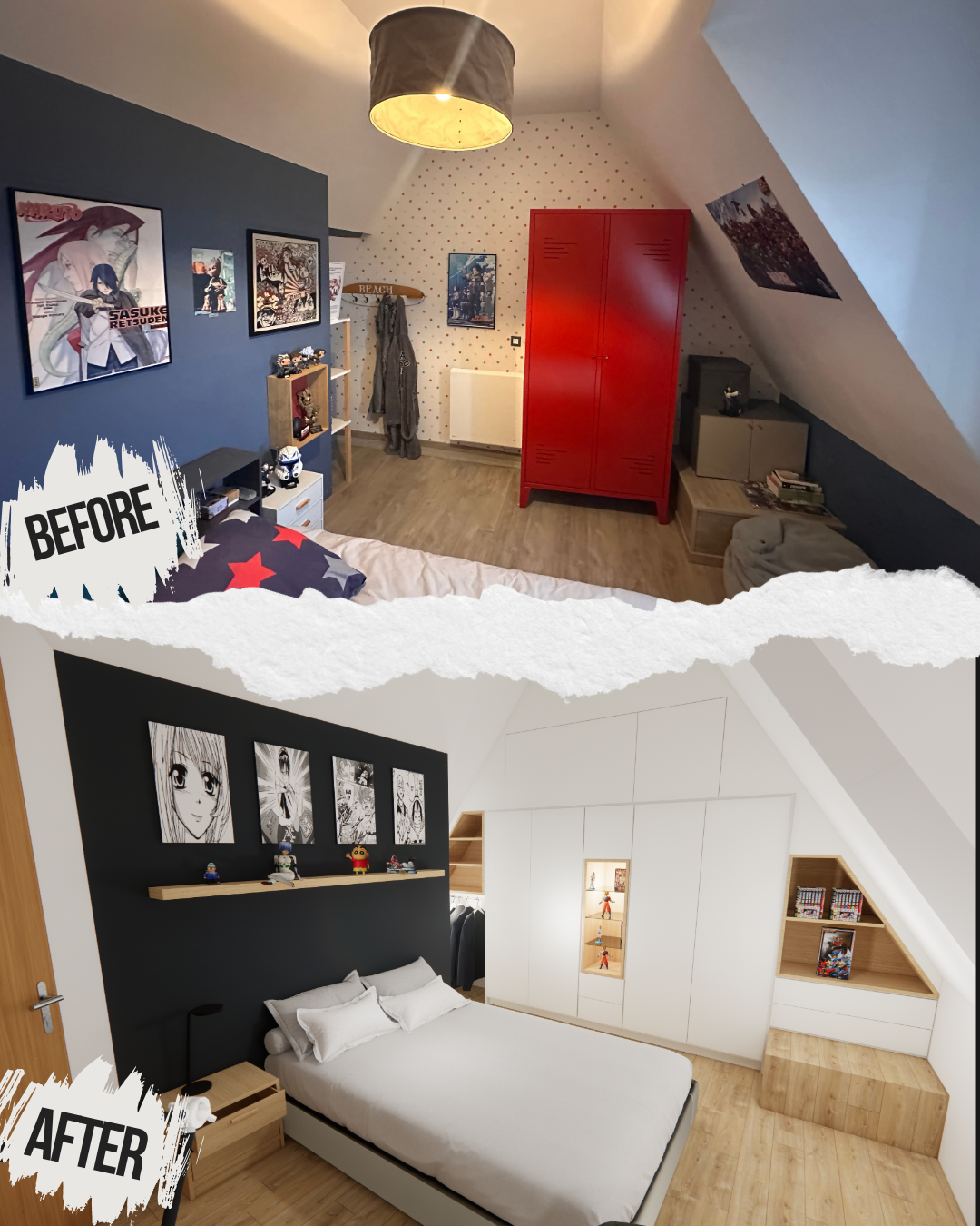 création agencement sur mesure d'une chambre adolescent 