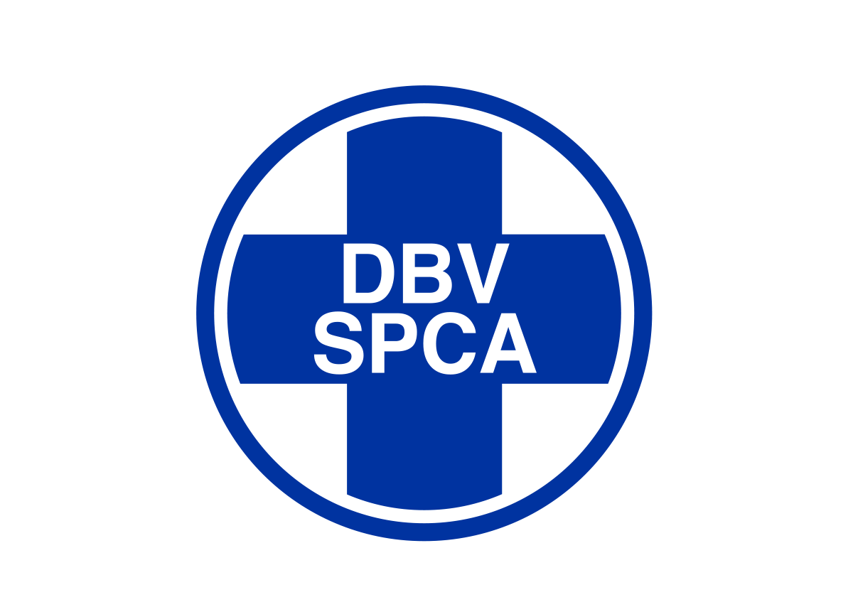 Blue and white circular logo with a medical cross. The text in the center reads "DBV SPCA".