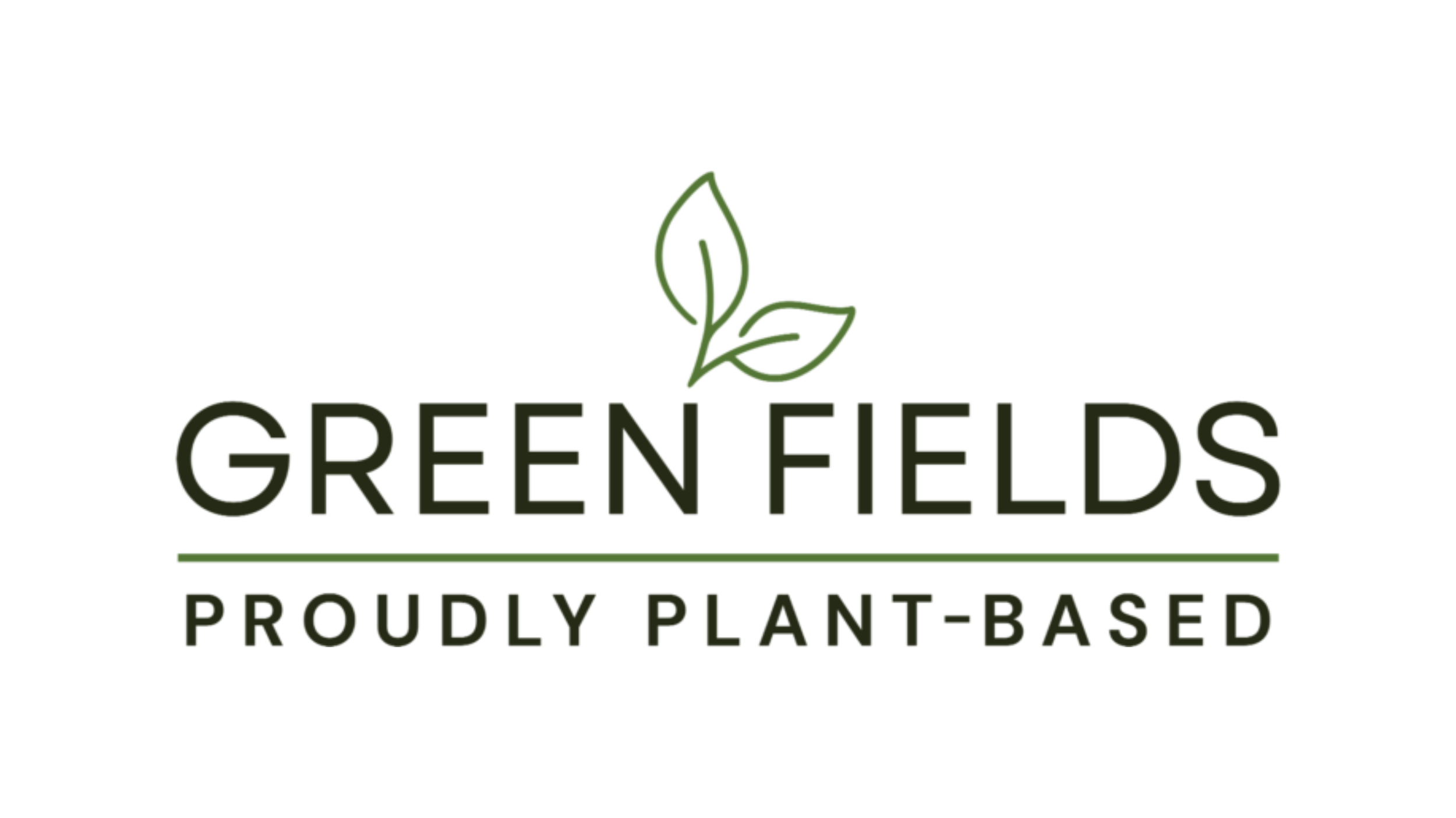 Green Fields logo with the words 'GREEN FIELDS' and a leaf icon above