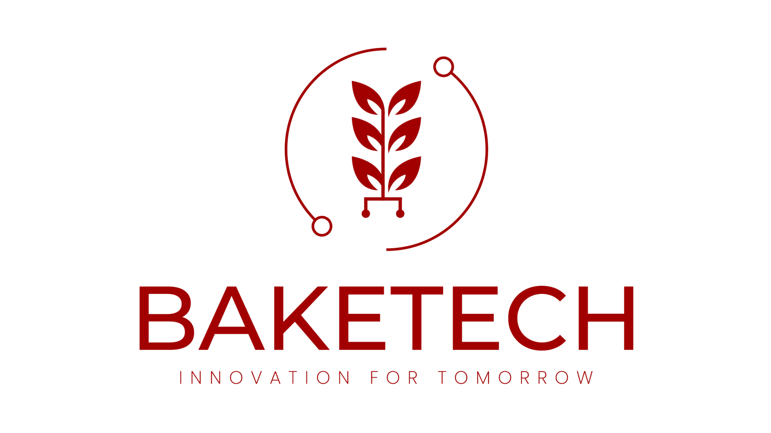 BakeTech logo with red and gray text and a red bubble design