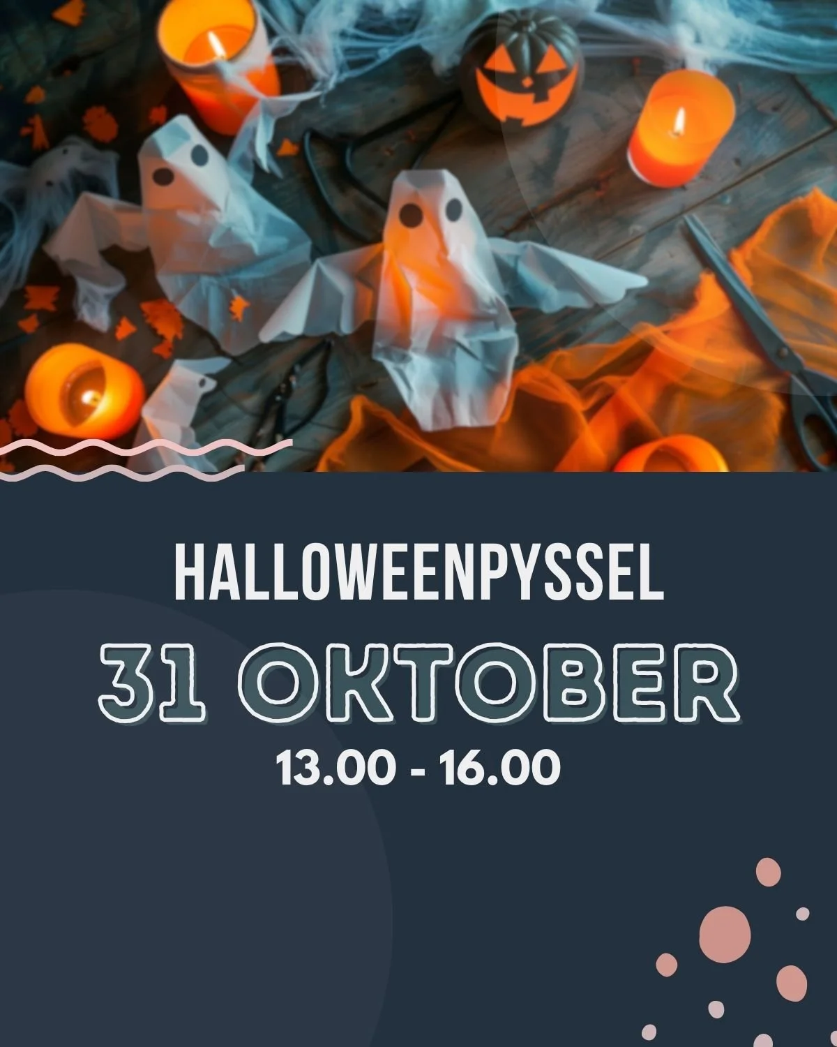 Låt kreativiteten spöka loss hos oss på höstlovet! 🎃
Tillsammans med Camilla Kulturpedagog får barnen skapa sina egna halloweenpyssel. Samtidigt finns vår ansiktsmålare på plats och förvandlar sm&a