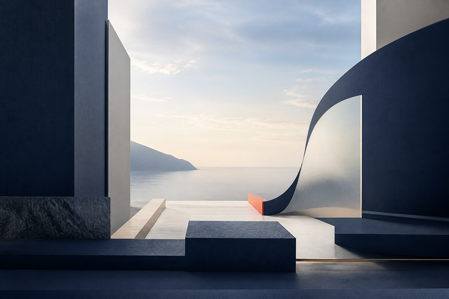 Abstract executive advisory composition representing perspective and confident decisions