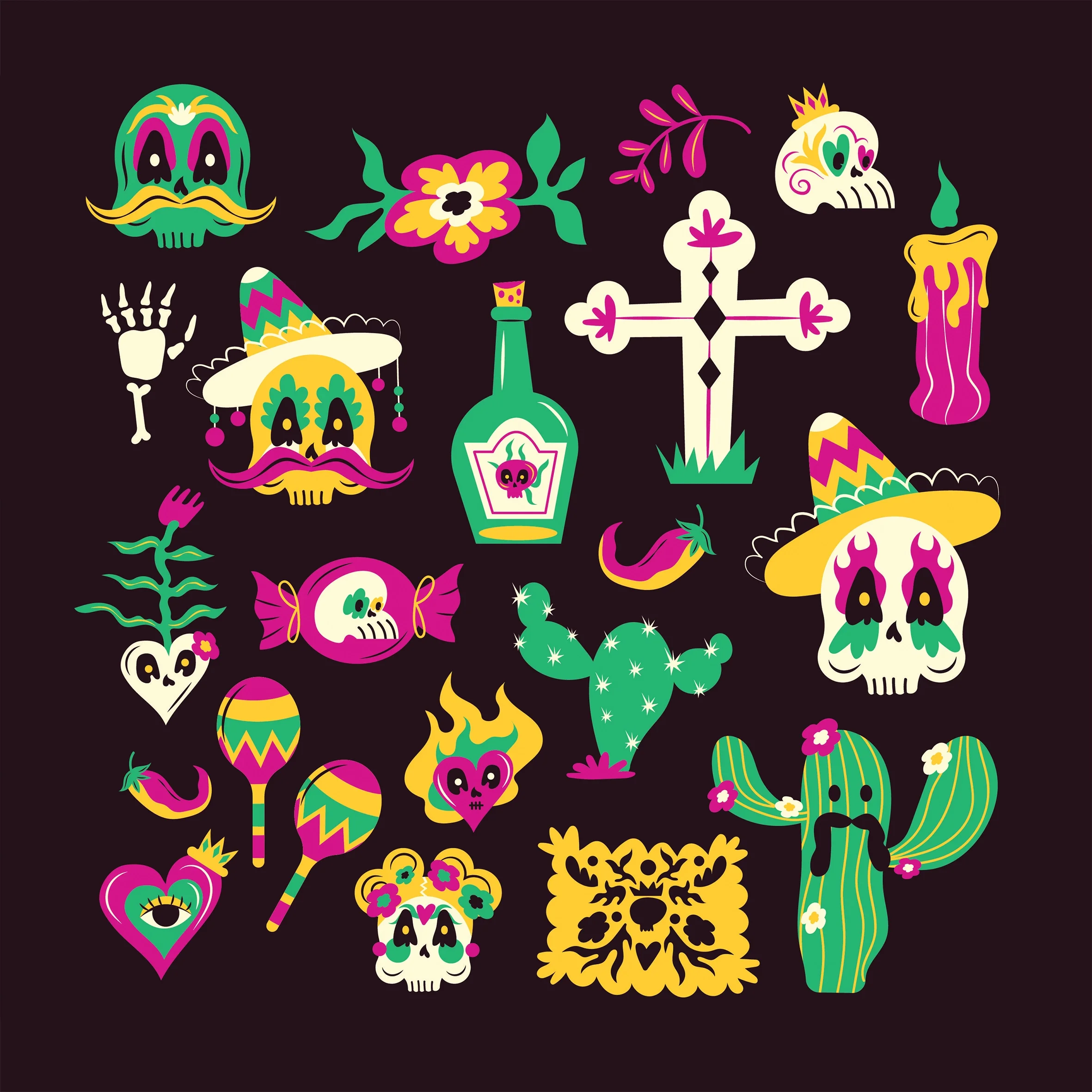 Day of the Dead Design Pack Product Preview 7 .webp