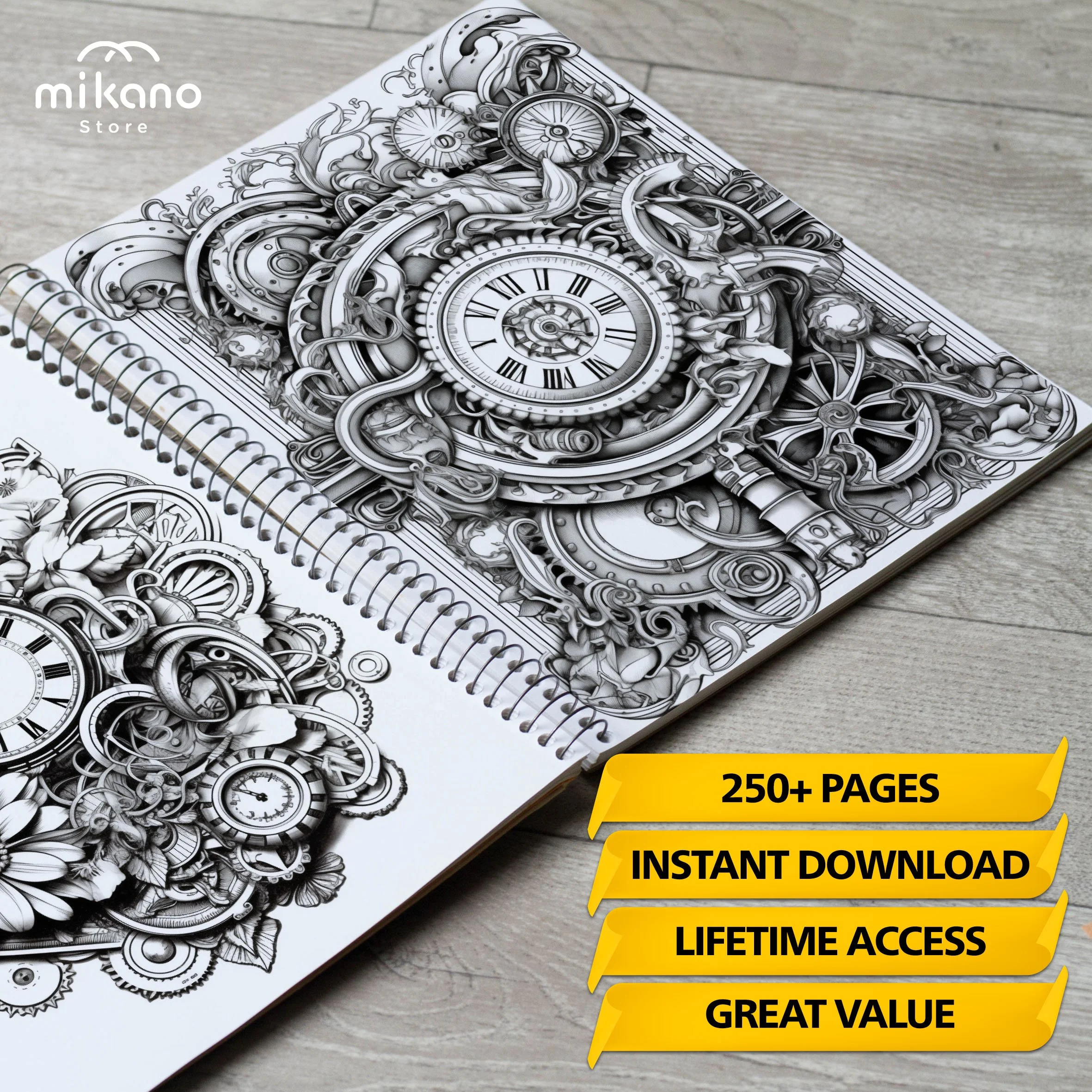 Steampunk Flower Mandala Coloring Pages Product Preview.jpg