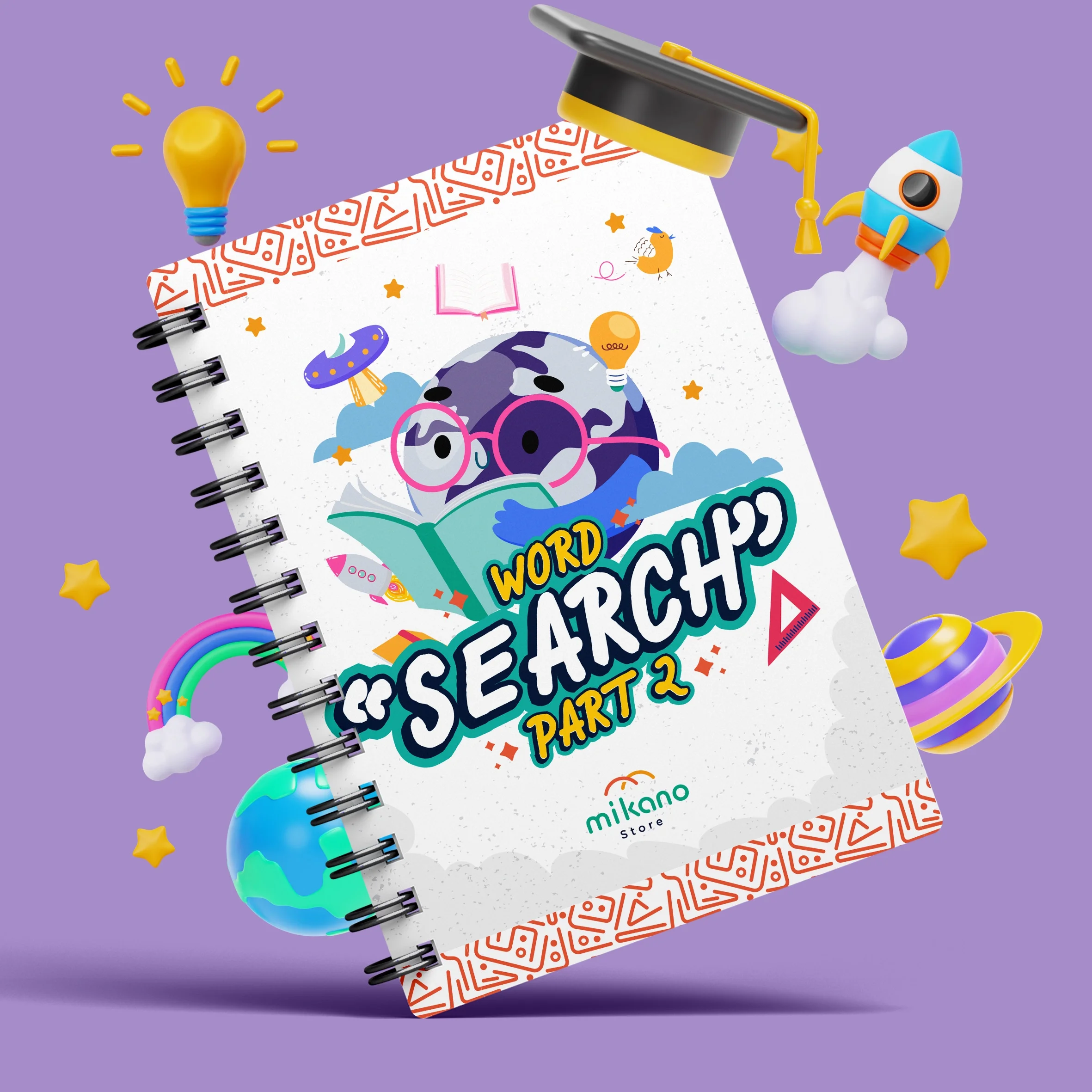 Printable Kids Word Search Book P2: 100 A4 Pages (Digital Download)