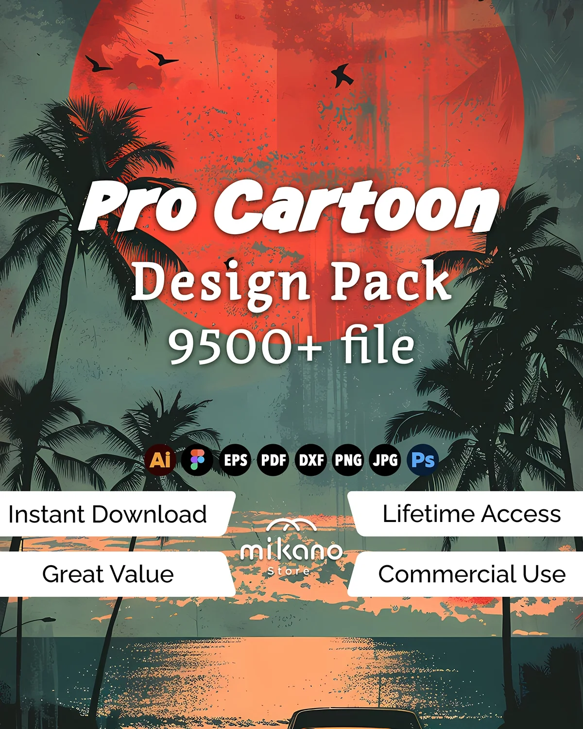 Cartoon Design Bundle 9500+ Files For Cricut Sublimation Character Graphics png, eps, Ai, pdf, dxf, jpg, psd Animation Art Pack