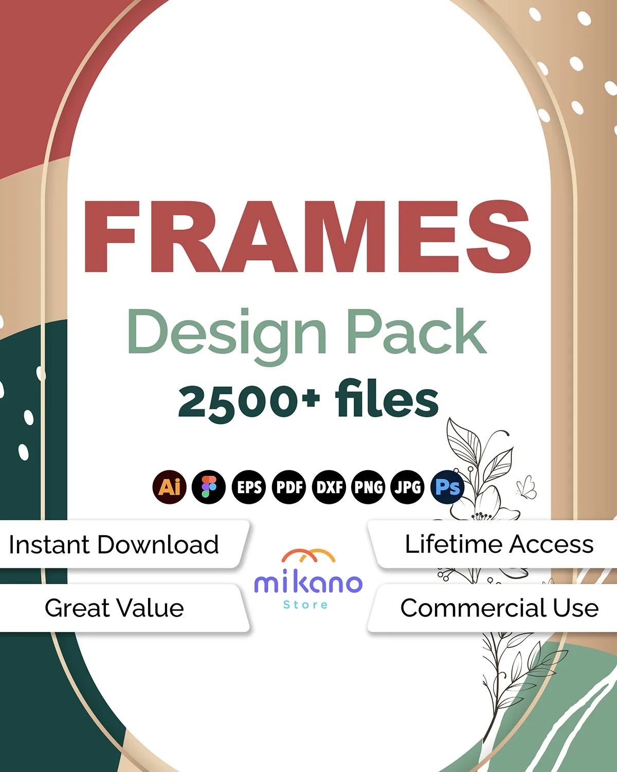 2500+ Frame SVG Design Pack | Geometric, Floral, Abstract Borders (Digital Download)