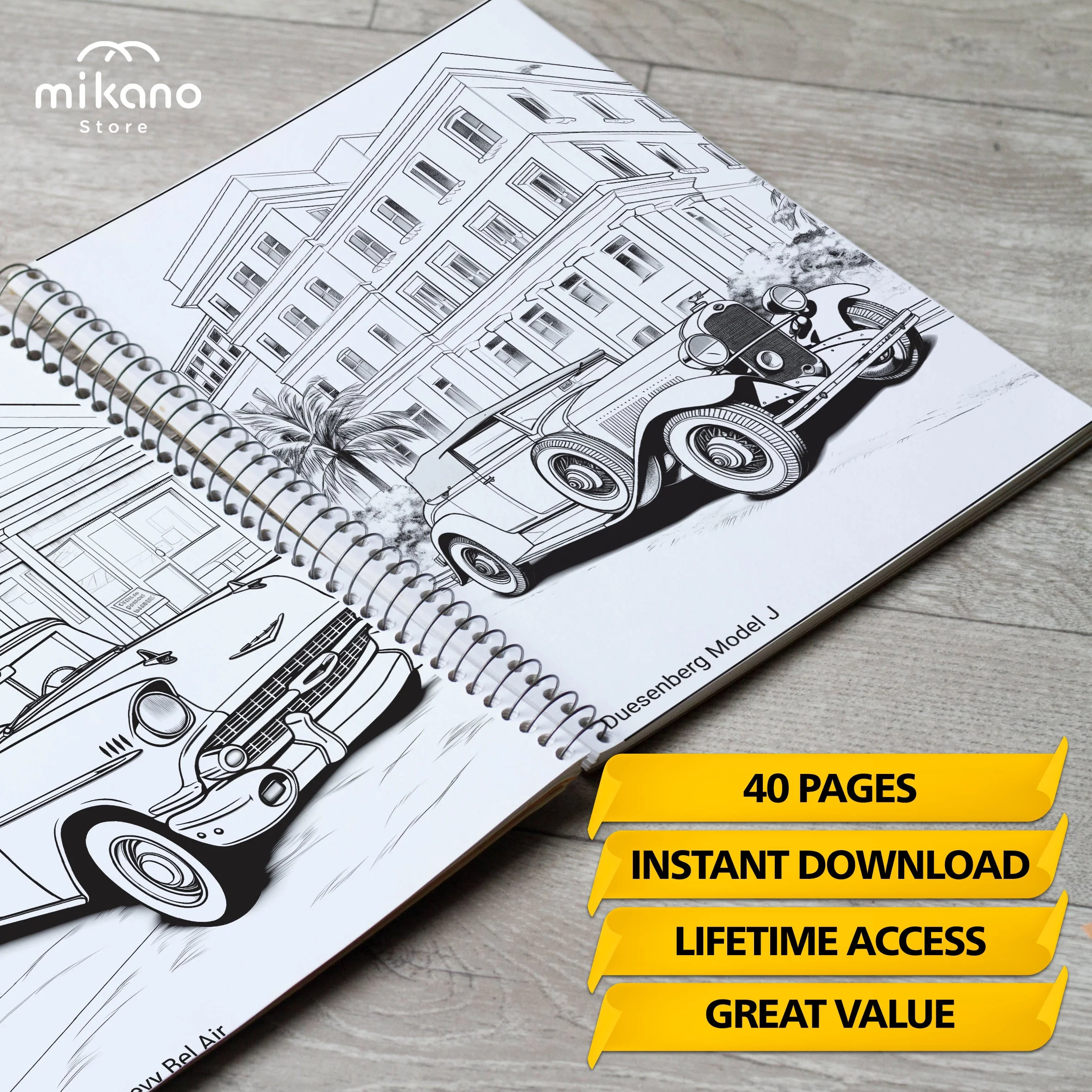 Classic Cars Coloring Pages Product Preview .webp