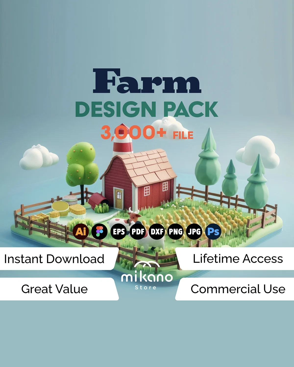 Farm SVG Clipart Bundle | Rustic Country Graphics, Tractor, Barn, Animals (Digital Download)