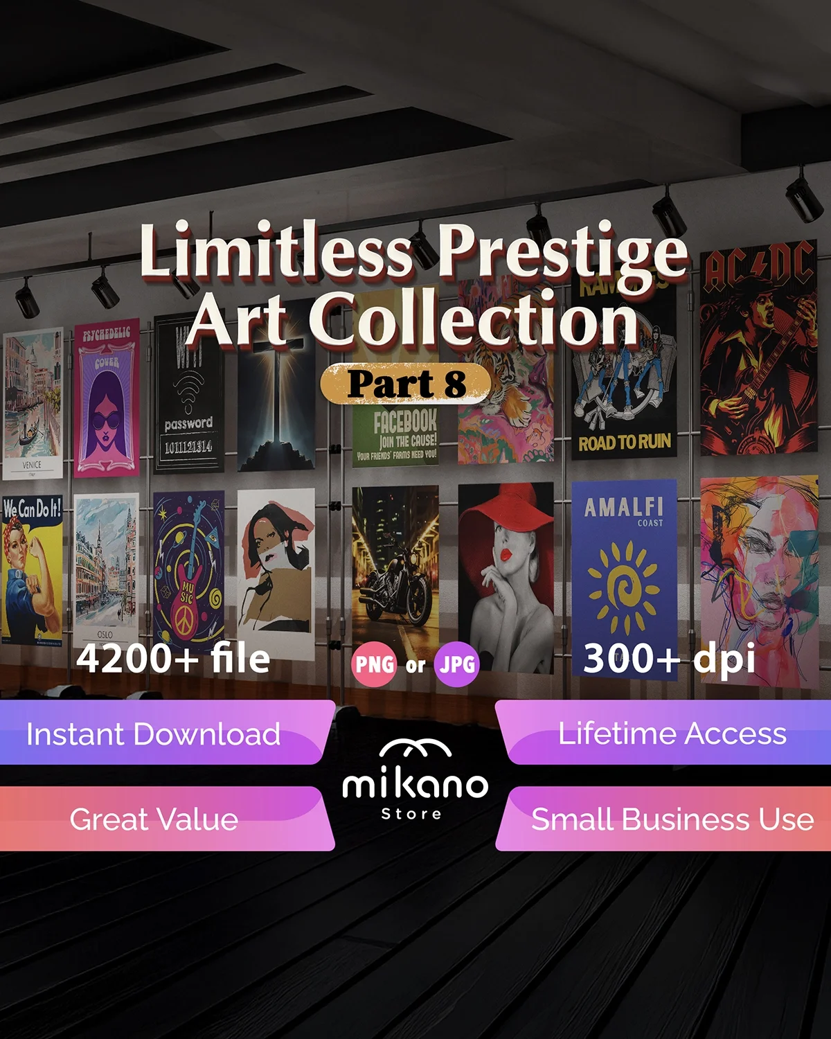 4200+ Printable Wall Art Bundle, Eclectic Poster Collection, JPG PNG Download, Travel Music Retro Abstract Fashion Decor Part 8