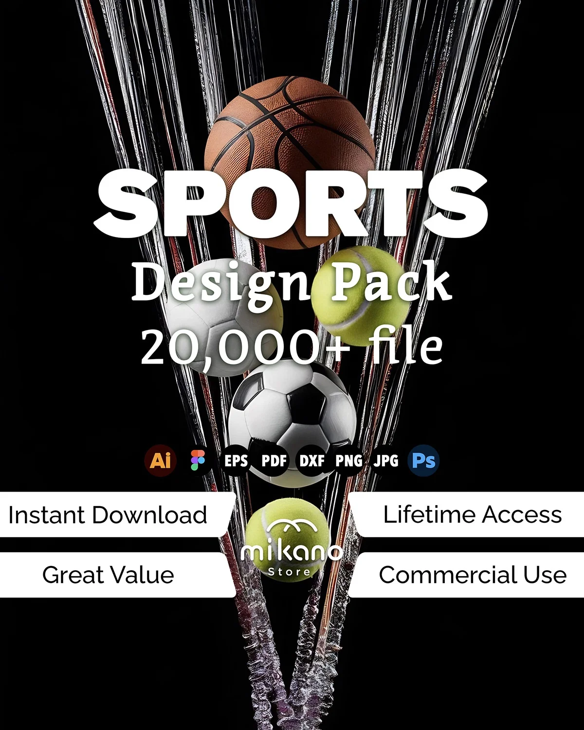 Sports Design Bundle 20000+ Files For Cricut Sublimation Athlete Graphics png, eps, Ai, pdf, dxf, jpg, psd Fitness Art Pack