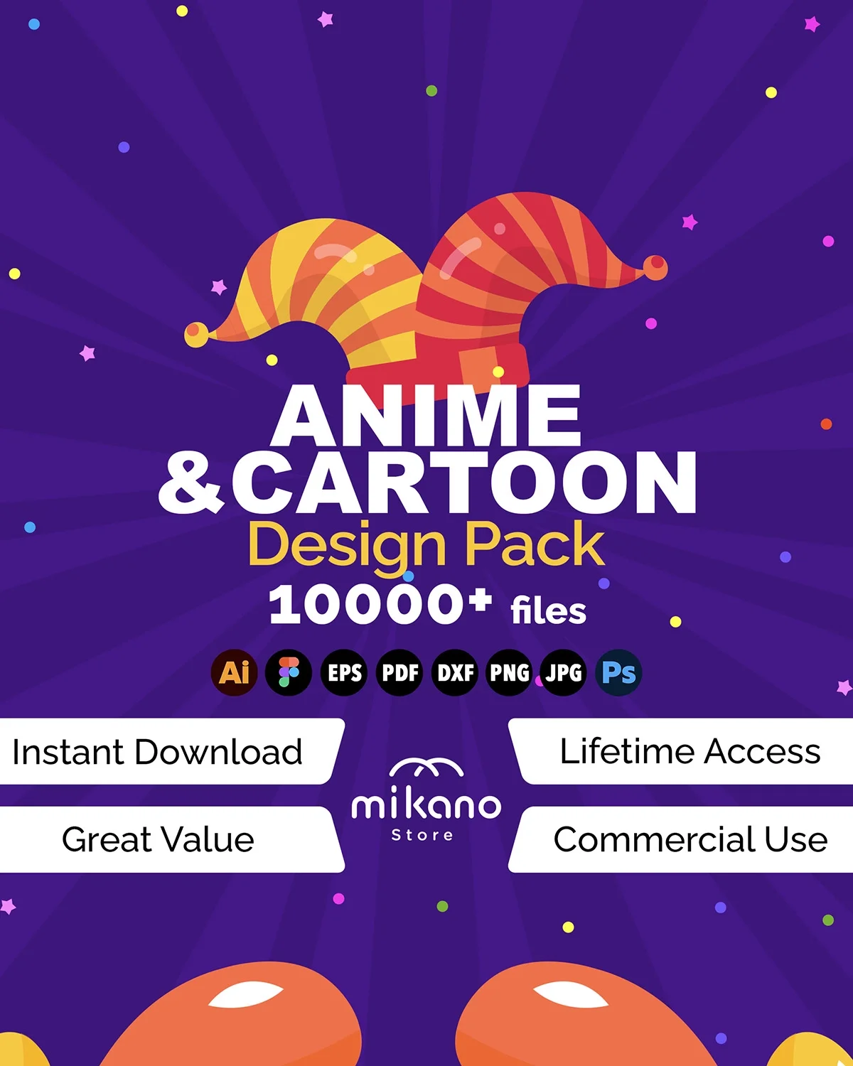 Anime Cartoon SVG Mega Bundle, Kawaii Chibi Character Icons (Digital Download)