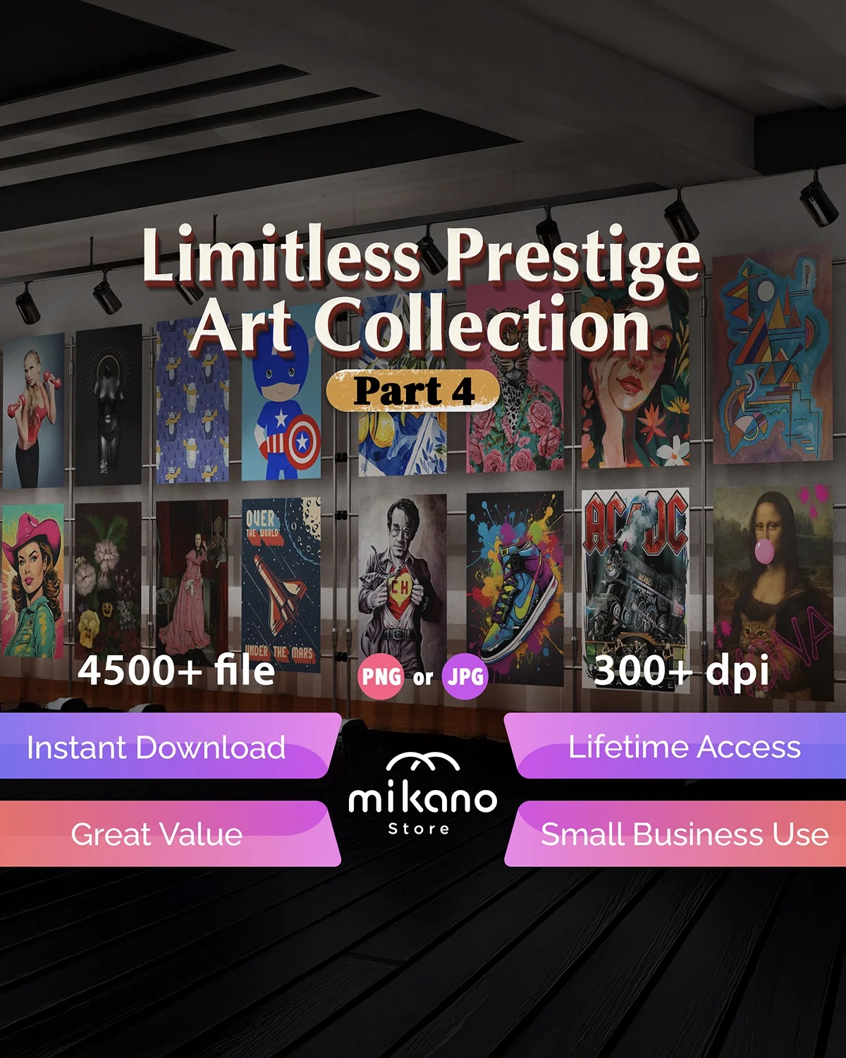 4500+ Digital Wall Art Bundle, Printable Poster Collection, JPG PNG Download, Modern Vintage Abstract Decor Set, Small Business Use