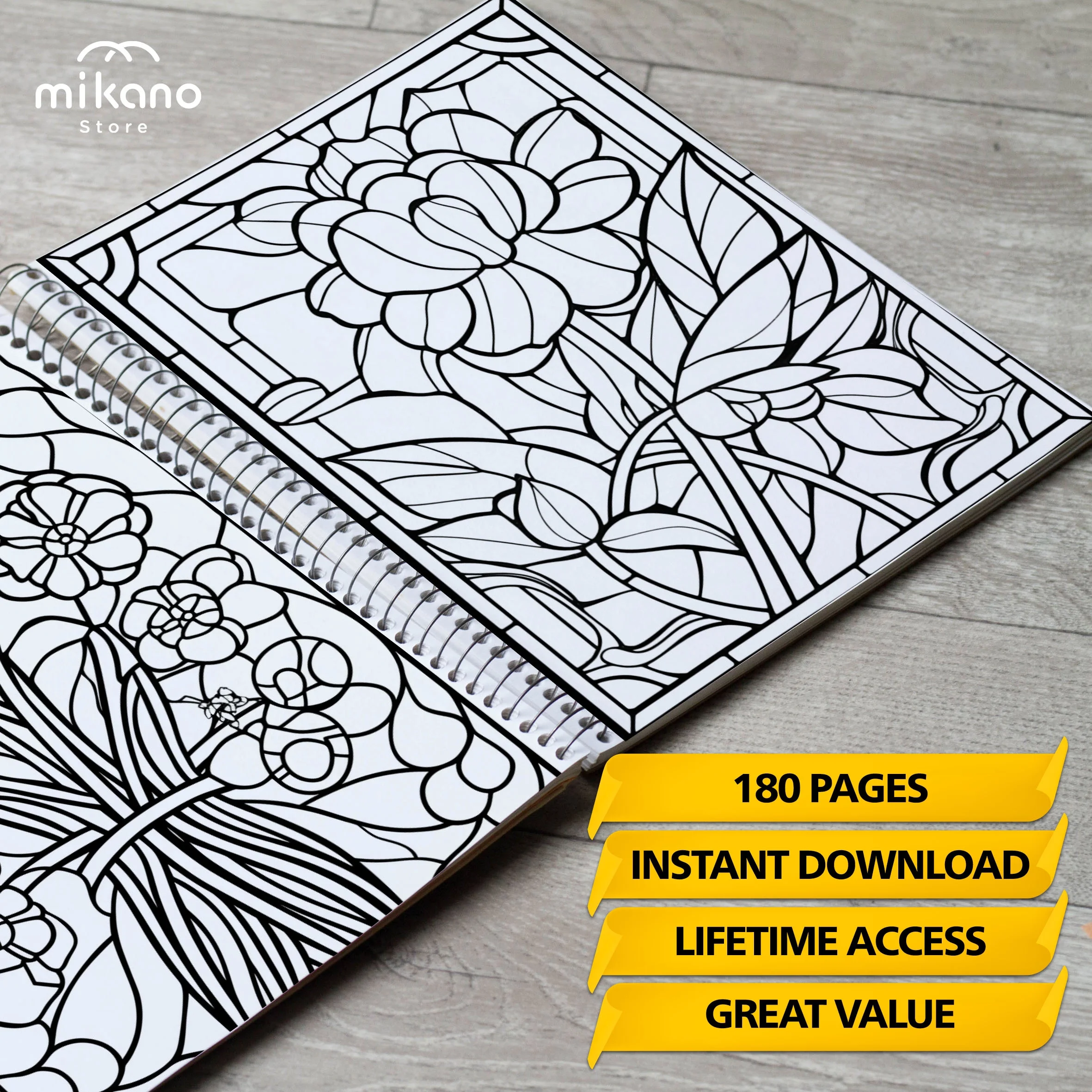 Stained Glass Flower Pages Product Preview .webp