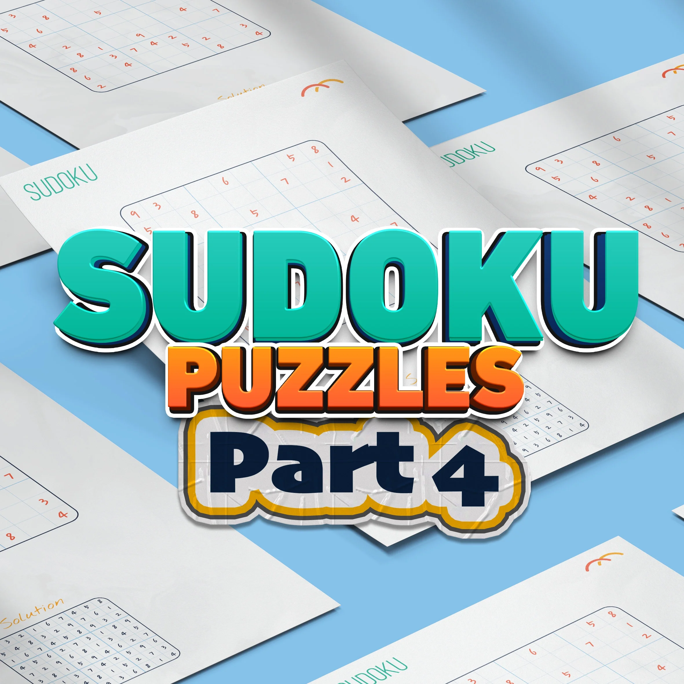 Sudoku Puzzle Book P4: 100 Pages, Brain Training Game (Instant Download, A4 Size)