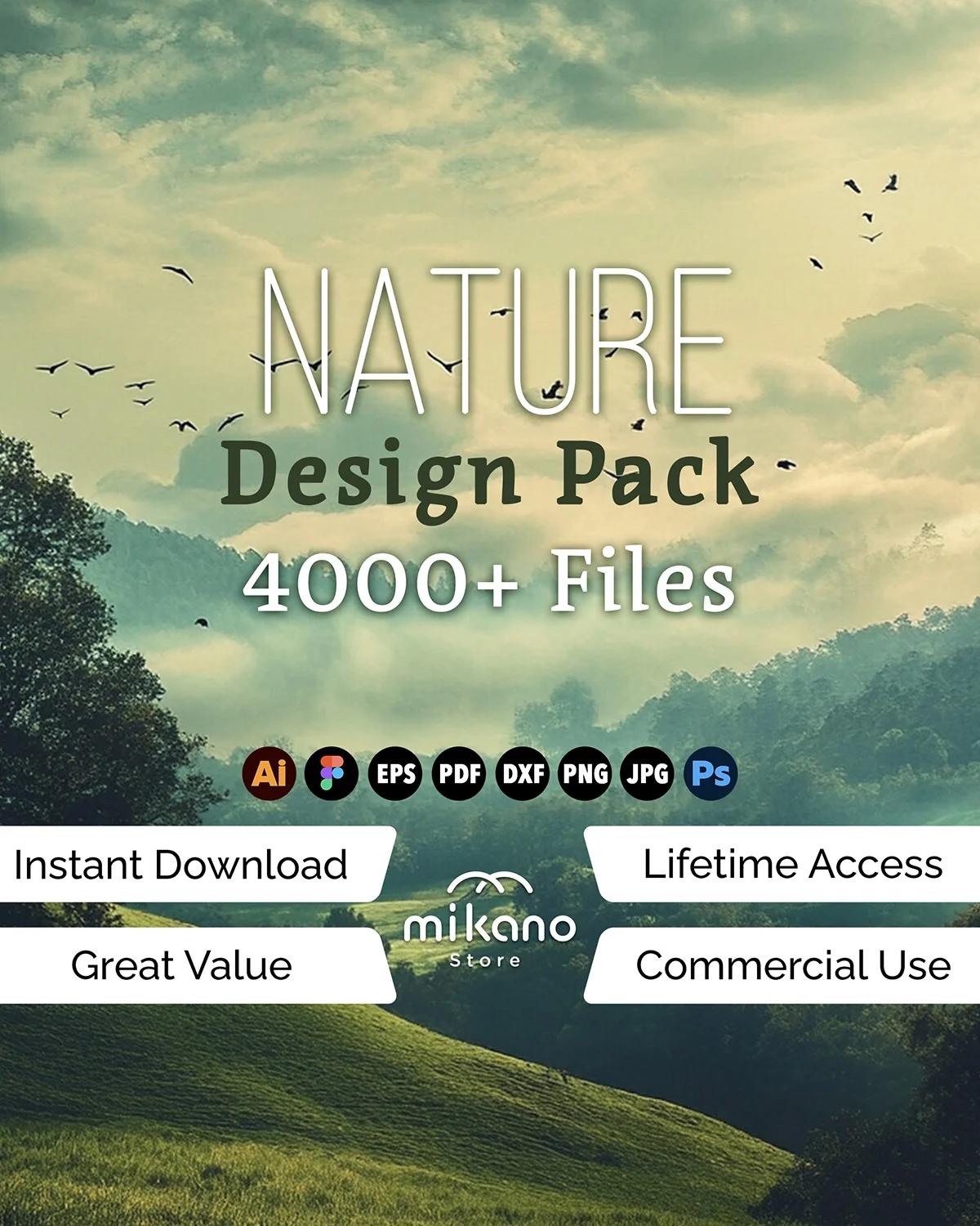 4000+ Nature Design Bundle, Forest Mountain Wildlife Graphics (ai, eps, pdf, dxf, png, jpg, psd)