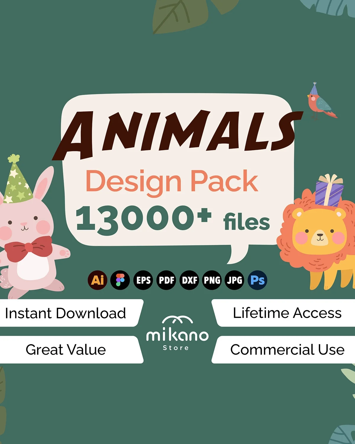 13000+ Animal SVG Bundle, Wildlife, Pets, Jungle Icons (Commercial Use)