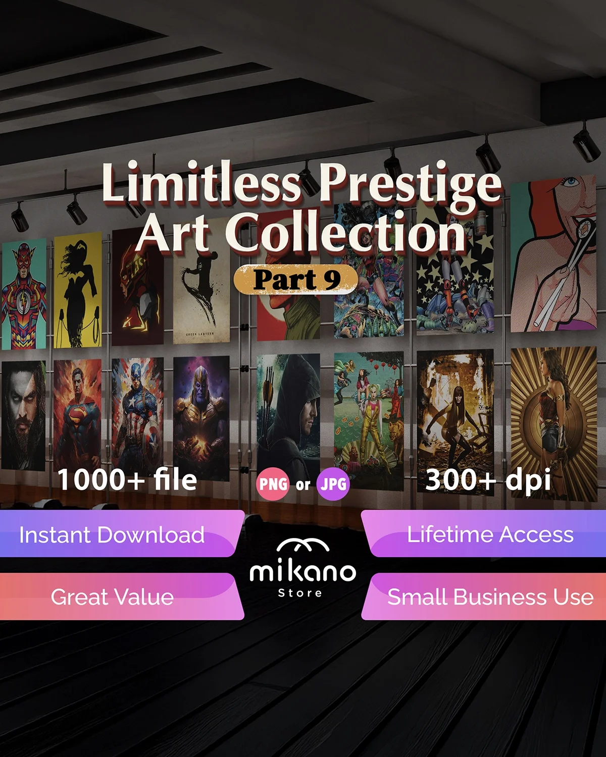 1000+ Printable Hero Art Bundle Comic Style Character Poster Set JPG PNG Download High Resolution Pop Culture Wall Decor Part 9 Edition