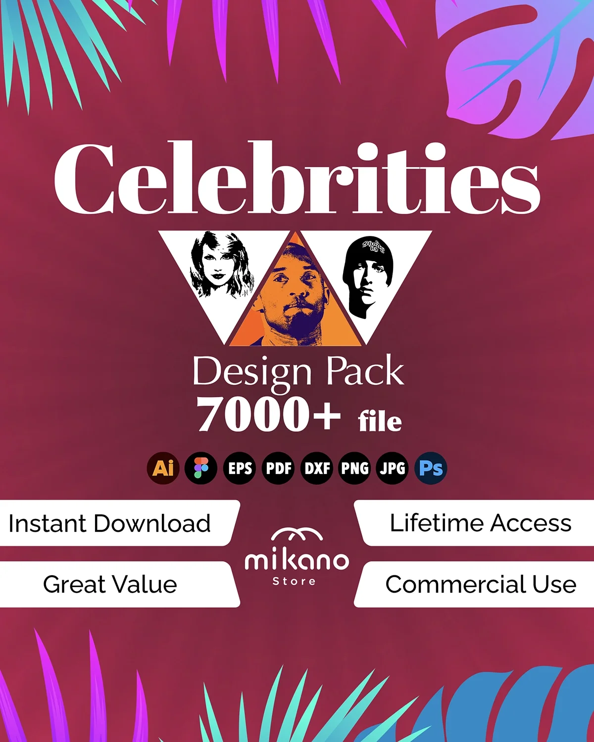 Pop Culture Celebrity SVG Bundle 7000+ | Cricut & Silhouette Compatible | Commercial Use Digital Download