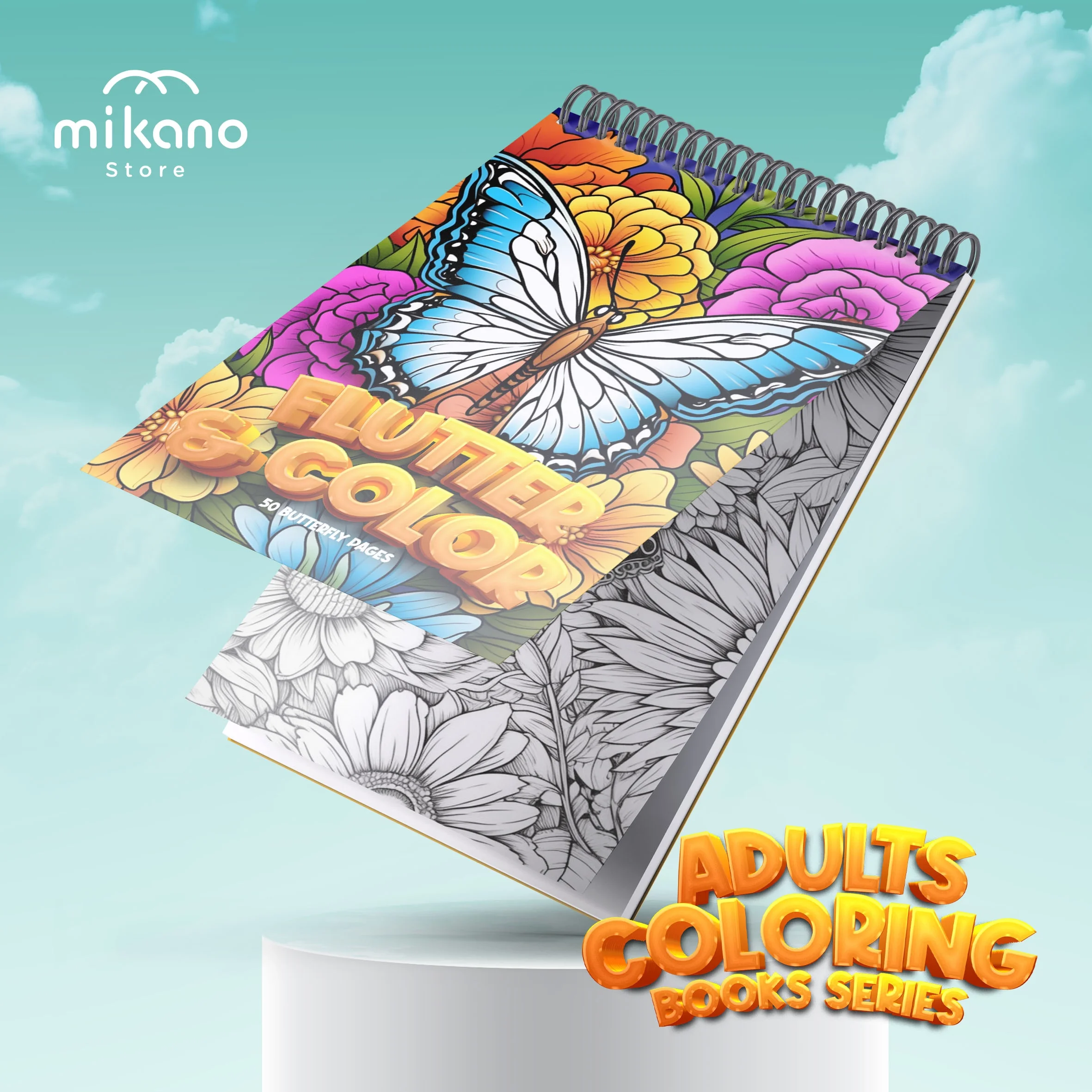 Butterfly Mandala Coloring Book – 50 Zen Designs for Adults (Printable Digital Download)