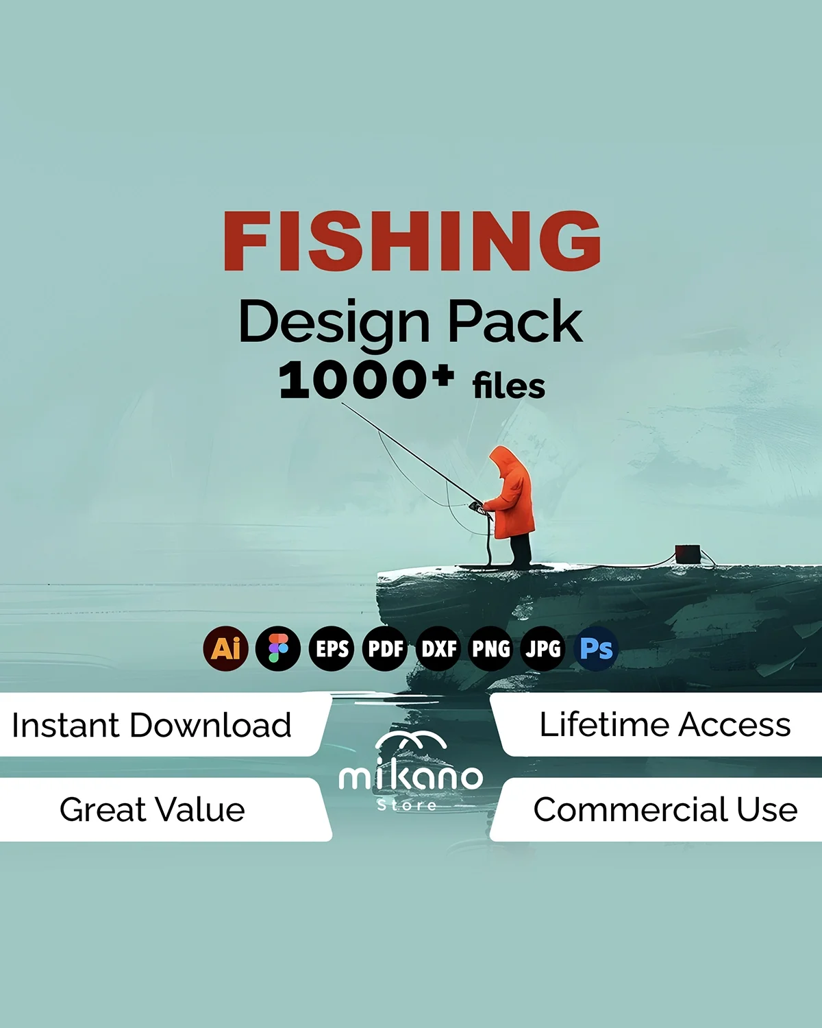 Fishing SVG Bundle | 1000+ Outdoor Sports Graphics (Digital Download)