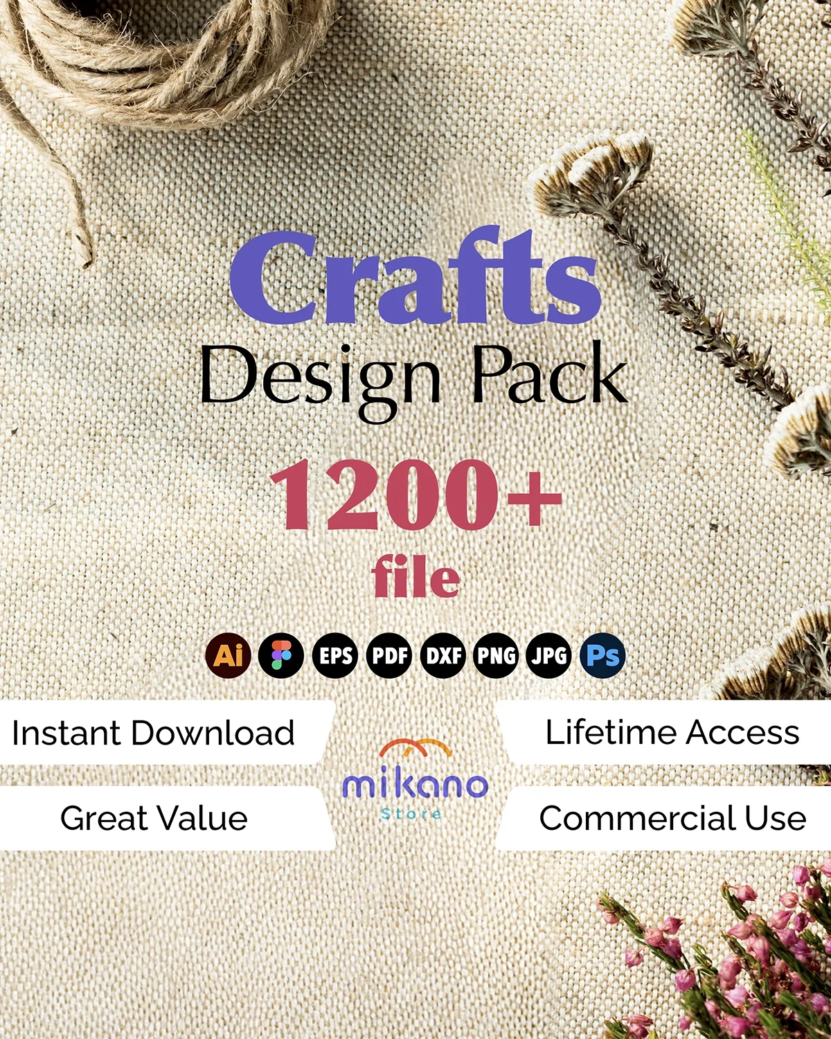 1200+ Craft SVG Design Bundle | Cricut, Canva Quotes, Graphics (Digital Download)