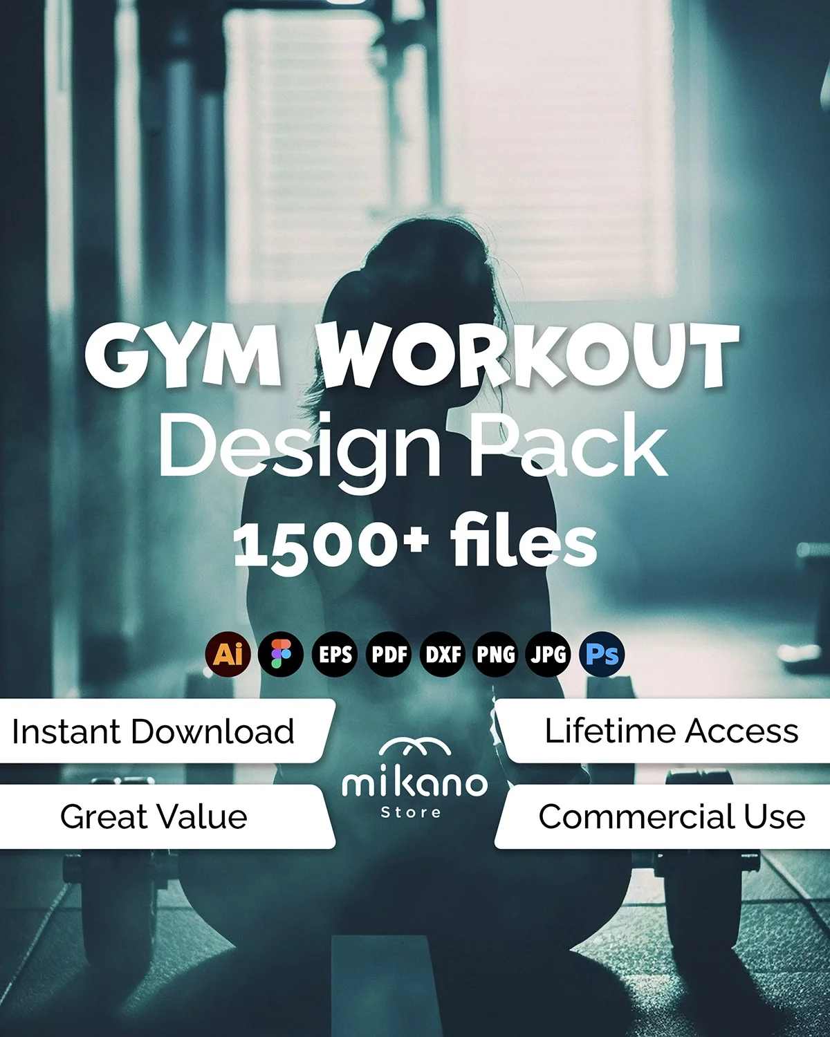 1500+ Gym Workout SVG Bundle | Fitness Icons, Quotes, Graphics (Digital Download)