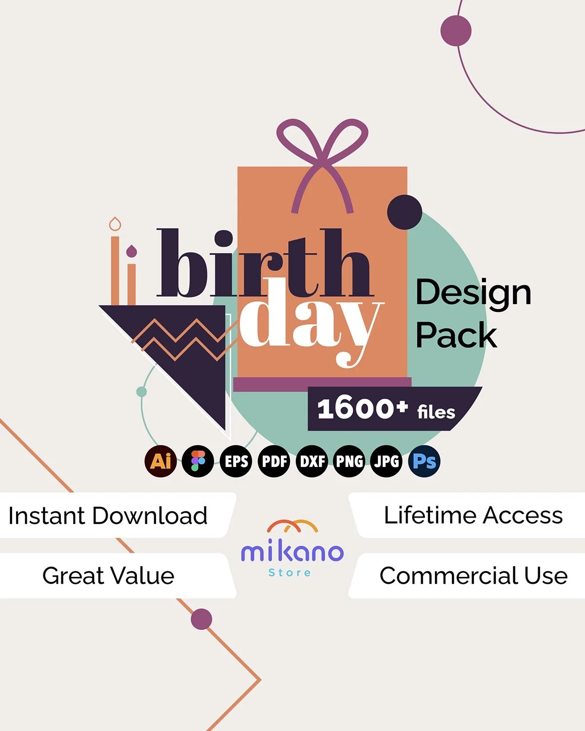 1600+ Birthday SVG Bundle | Commercial Use Party Graphics (Digital Download)