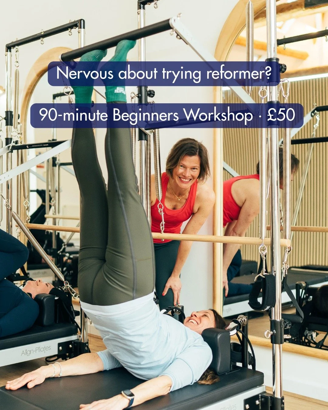 This one&rsquo;s for your &ldquo;absolutely not, I&rsquo;ll break the machine&rdquo; friend.

Our 90-minute Beginners Workshop is a calm, friendly intro for people who want to try reformer but don&rsquo;t want their first time to be a full-speed clas