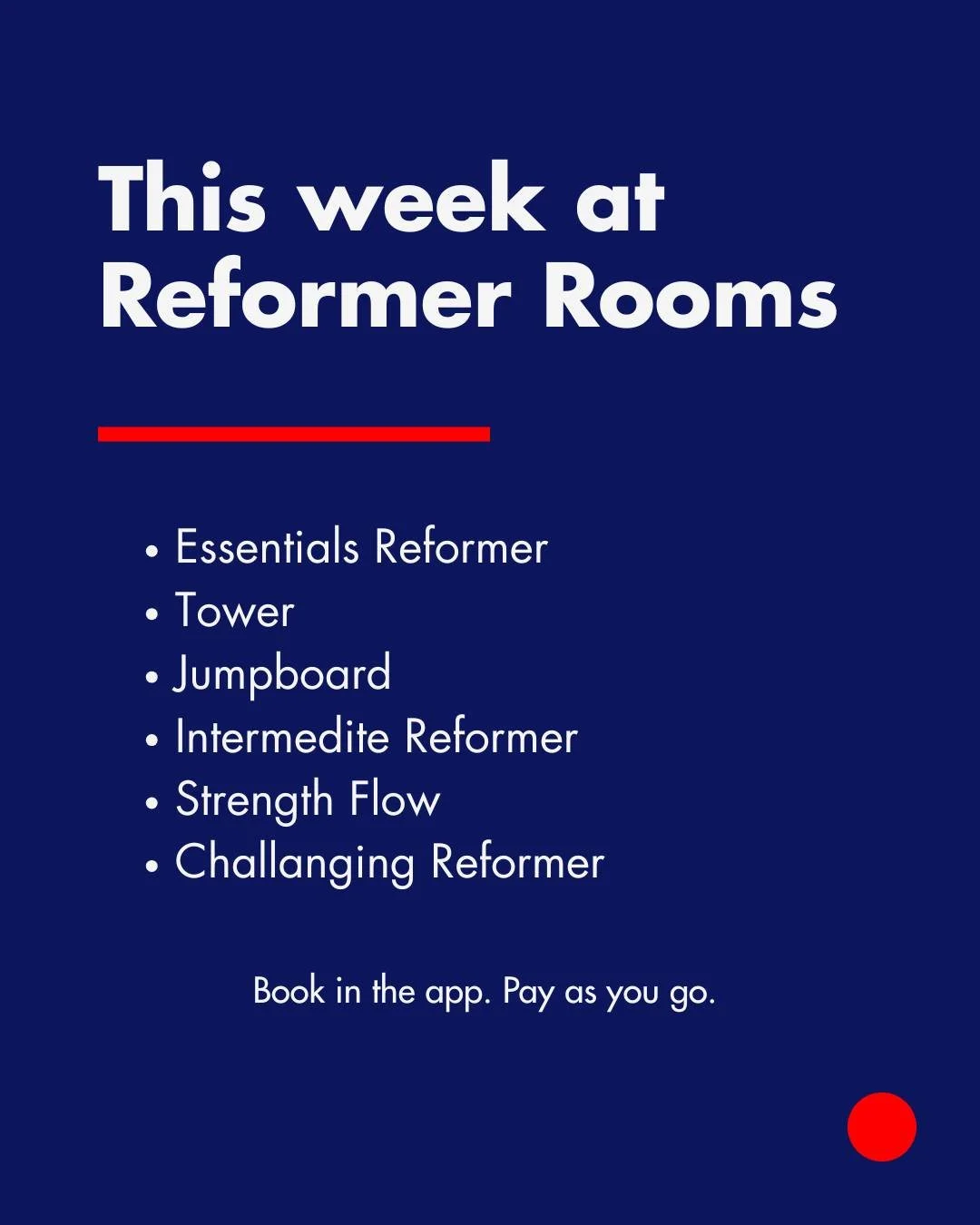A little look ahead 👀

Whether you&rsquo;re brand new or building momentum, you can book exactly what suits your week &mdash; no membership needed, just book in the app.

Want us to recommend a class? Comment WEEK + your goal. 

#reformerrooms #lymi