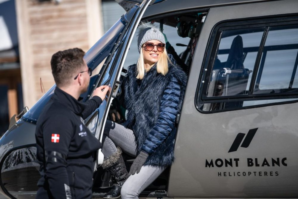 Transfert en hélicoptère à Megève – service premium Summit Conciergerie