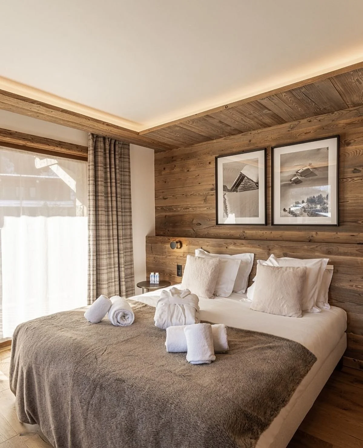 Chambre d'un chalet haut de gamme à Megève pour un séjour à la montagne
