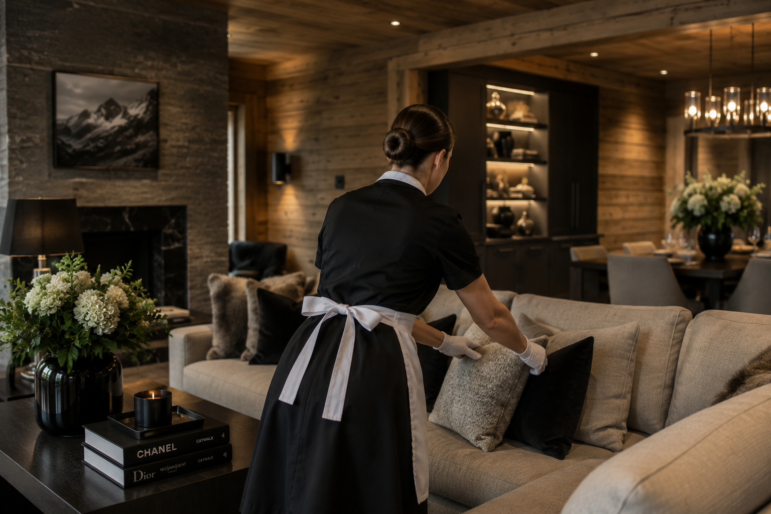 Service de ménage et préparation de chalet par Summit Conciergerie à Megève.