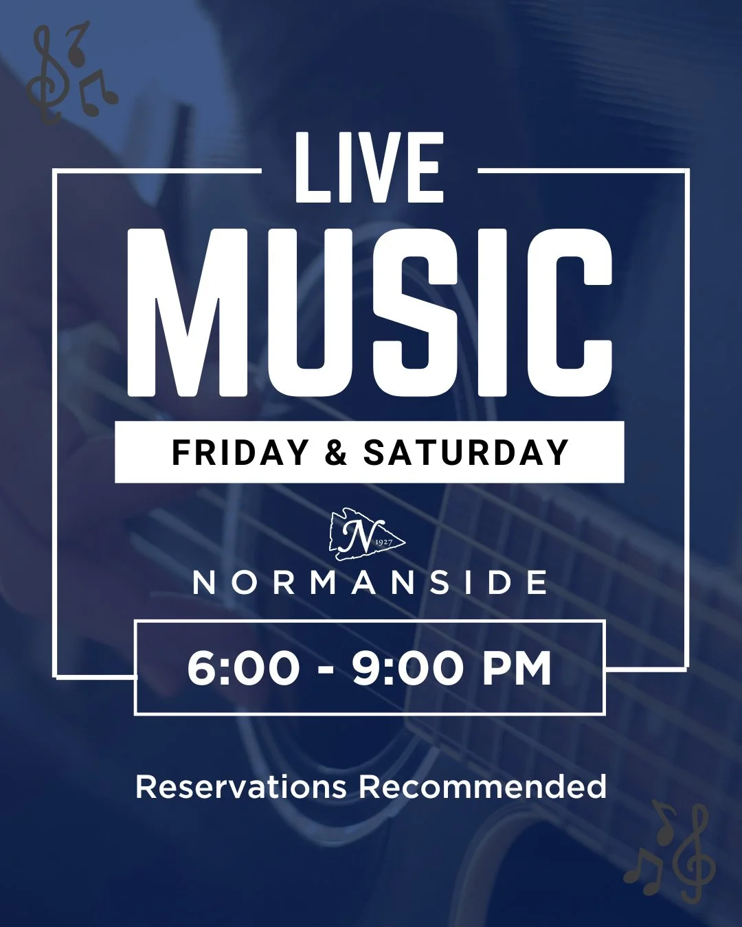 🎶 The weekend sounds better at Normanside! Join us for live music this Friday &amp; Saturday!