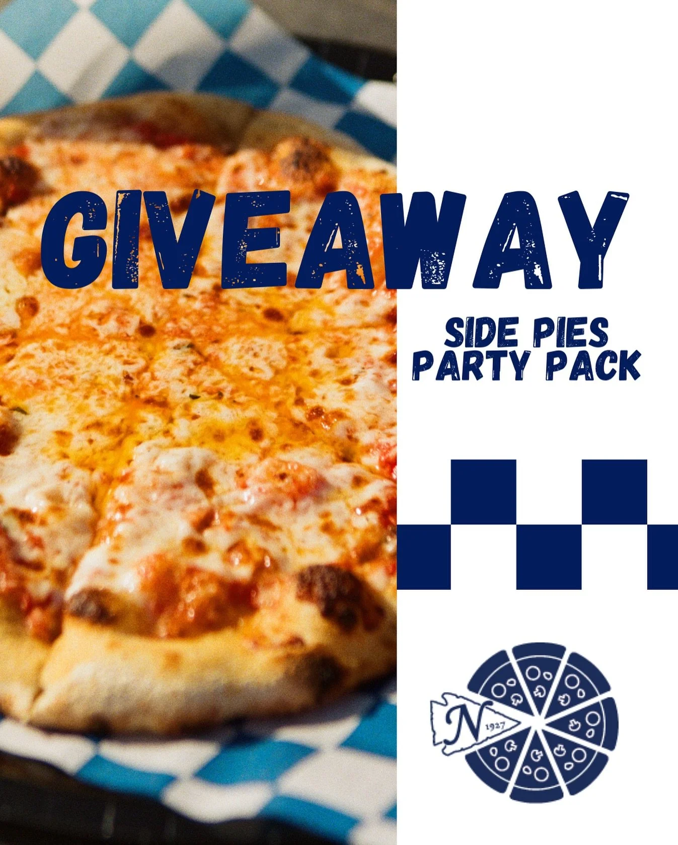 ‼️ PIZZA PARTY GIVEAWAY ‼️
One lucky crew will win a SIDE PIES PARTY PACK for 8 (yes..eight 🍕)&nbsp;
What do you win:
- FOUR PIZZAS (of your choice)
- TWO orders of SidePies Meatballs
- TWO salads
- PLUS your pick: a bucket of Beer or a Bottle of Wi